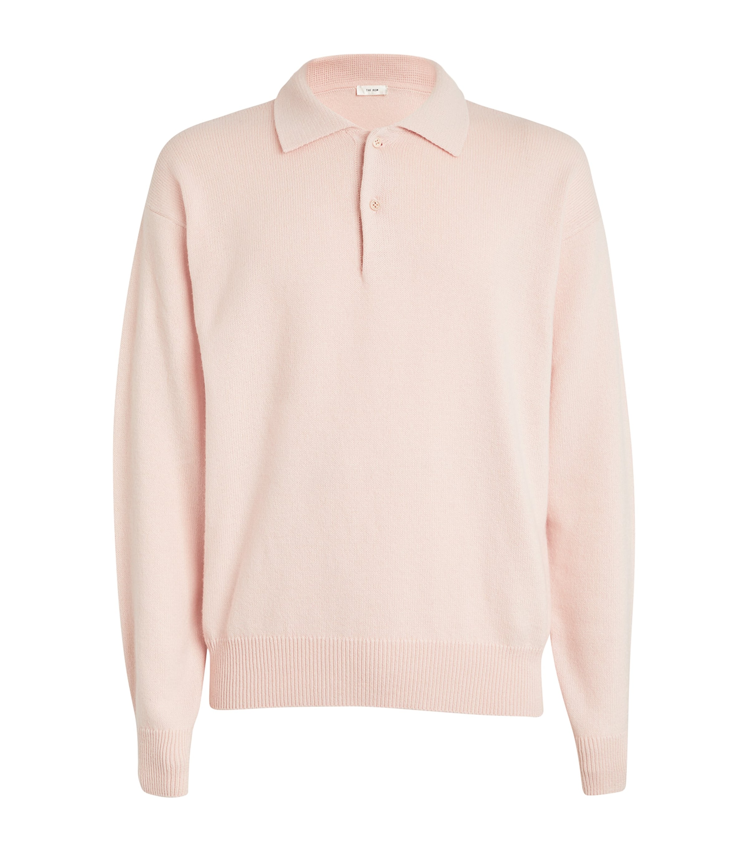 The Row Joyce Cotton-cashmere Polo Shirt In Pink