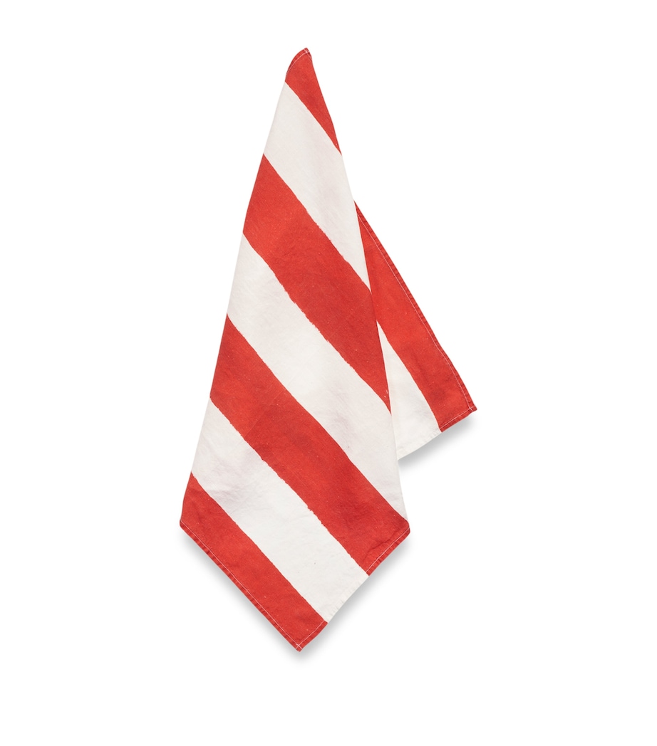 Linen Stripe Napkin (50cm x 50cm) RED Image 2