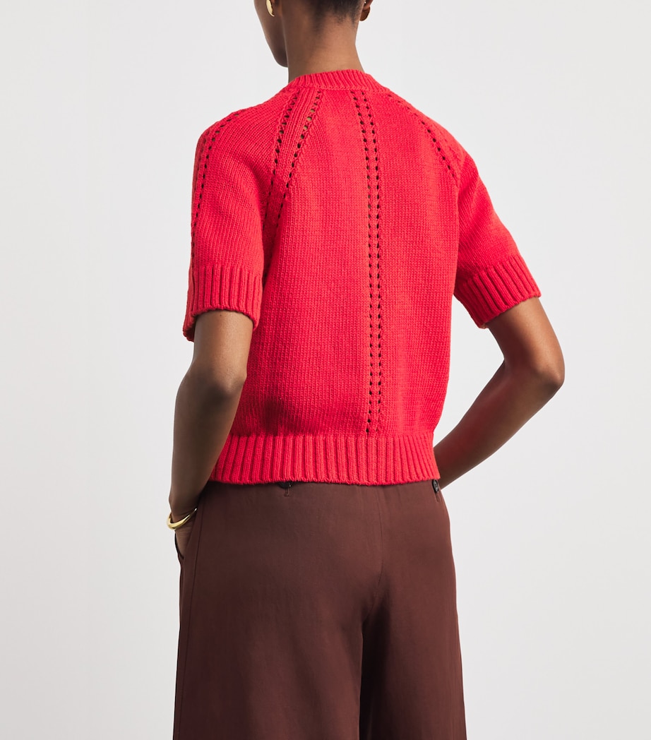 ME+EM Womens Organic Cotton Knit Top Lipstick Red Image 5