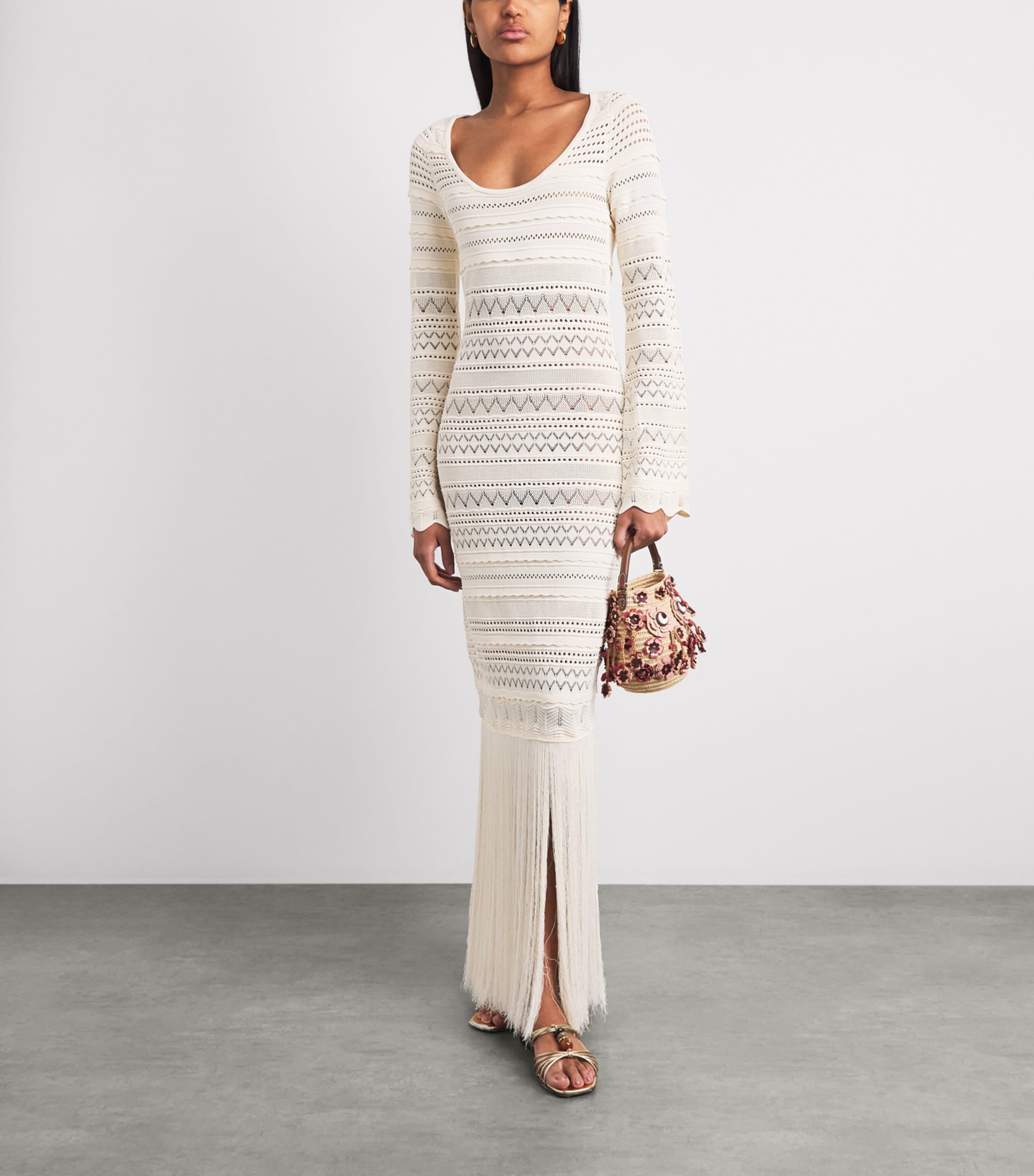 Devon Windsor Womens Knitted Uma Maxi Dress Veil Image 2