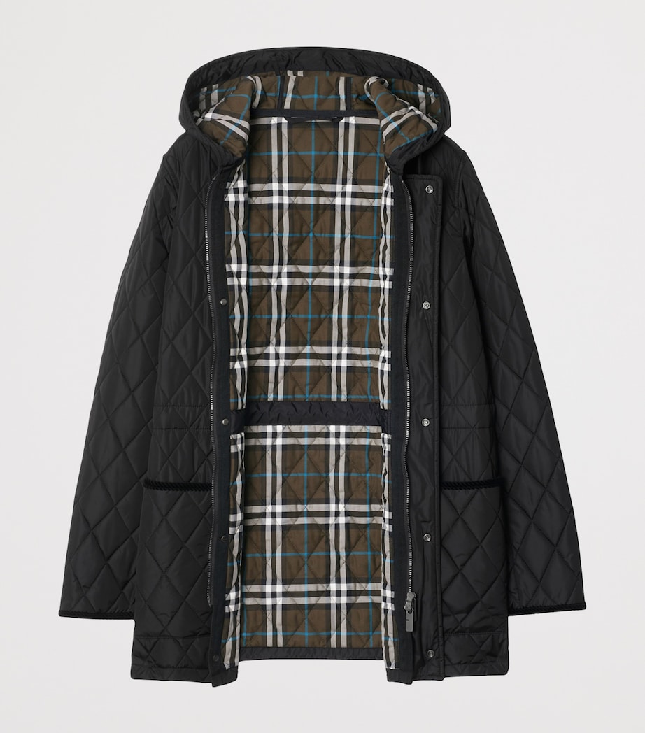 Quilted Corduroy-Trim Parka BLACK Image 5