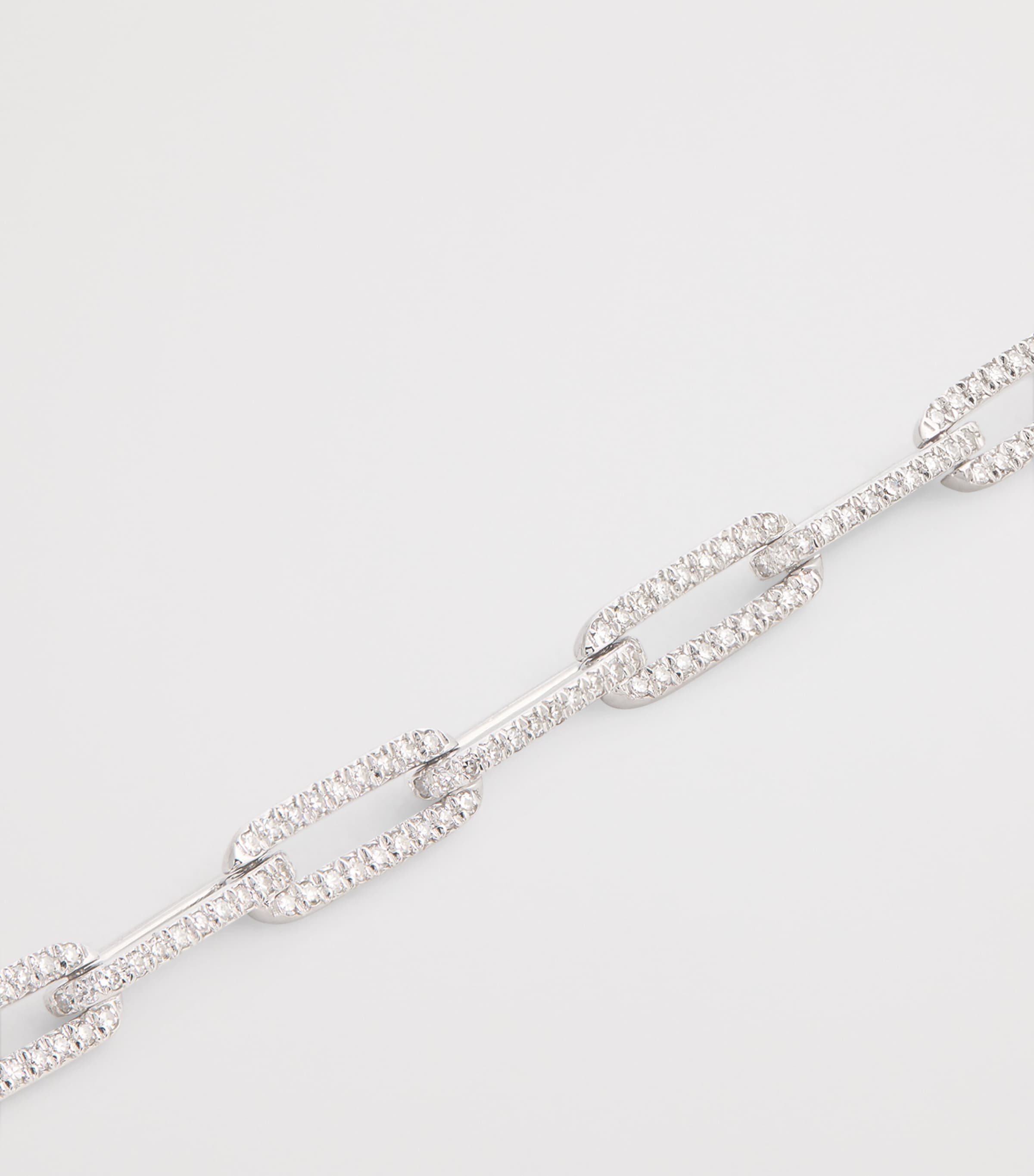 White Gold and Diamond Pavé Link Bracelet WHITE GOLD Image 4