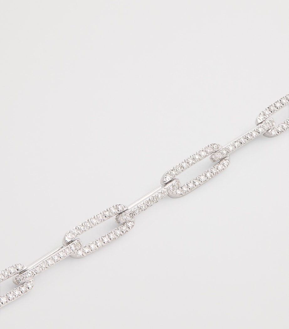 White Gold and Diamond Pavé Link Bracelet WHITE GOLD Image 4
