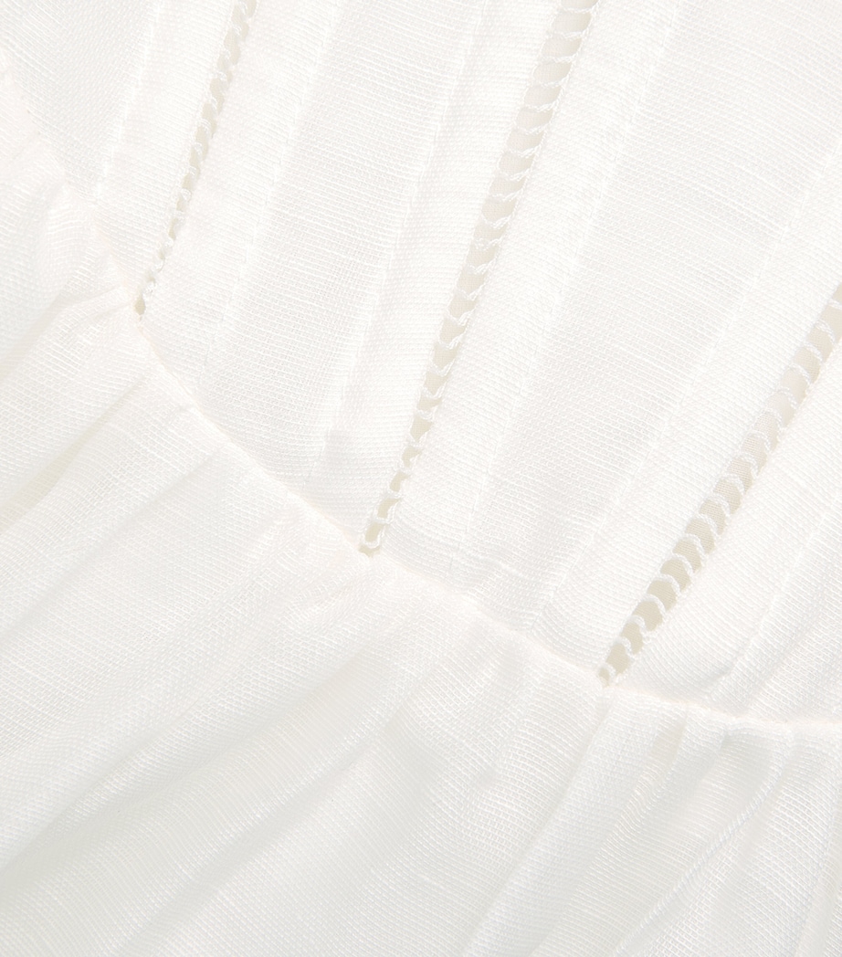 Zimmermann Womens Linen-Silk Luna Corset Midi Dress Ivory Image 6