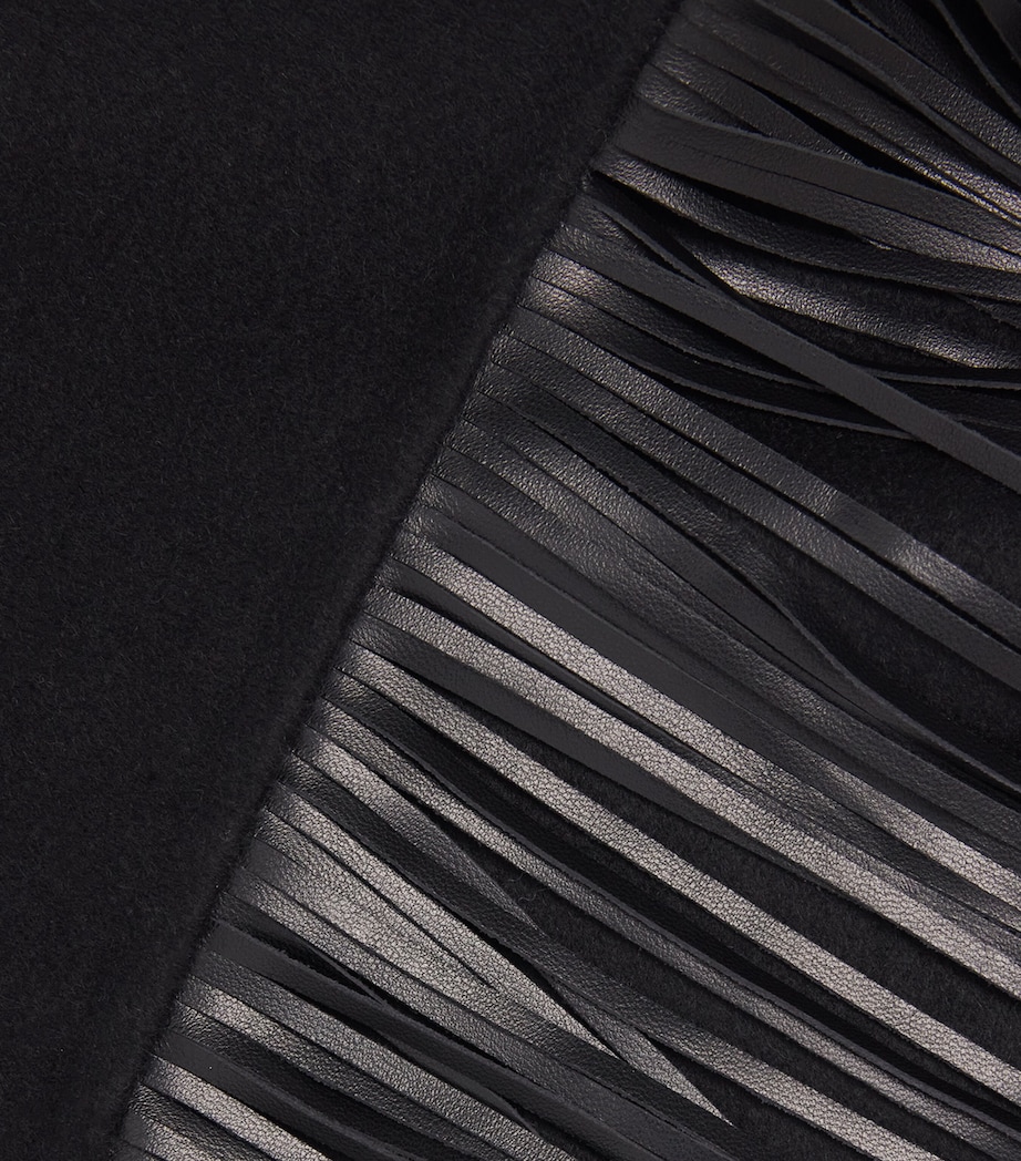 Wool-Alpaca-Cashmere Poncho K09 BLACK Image 5