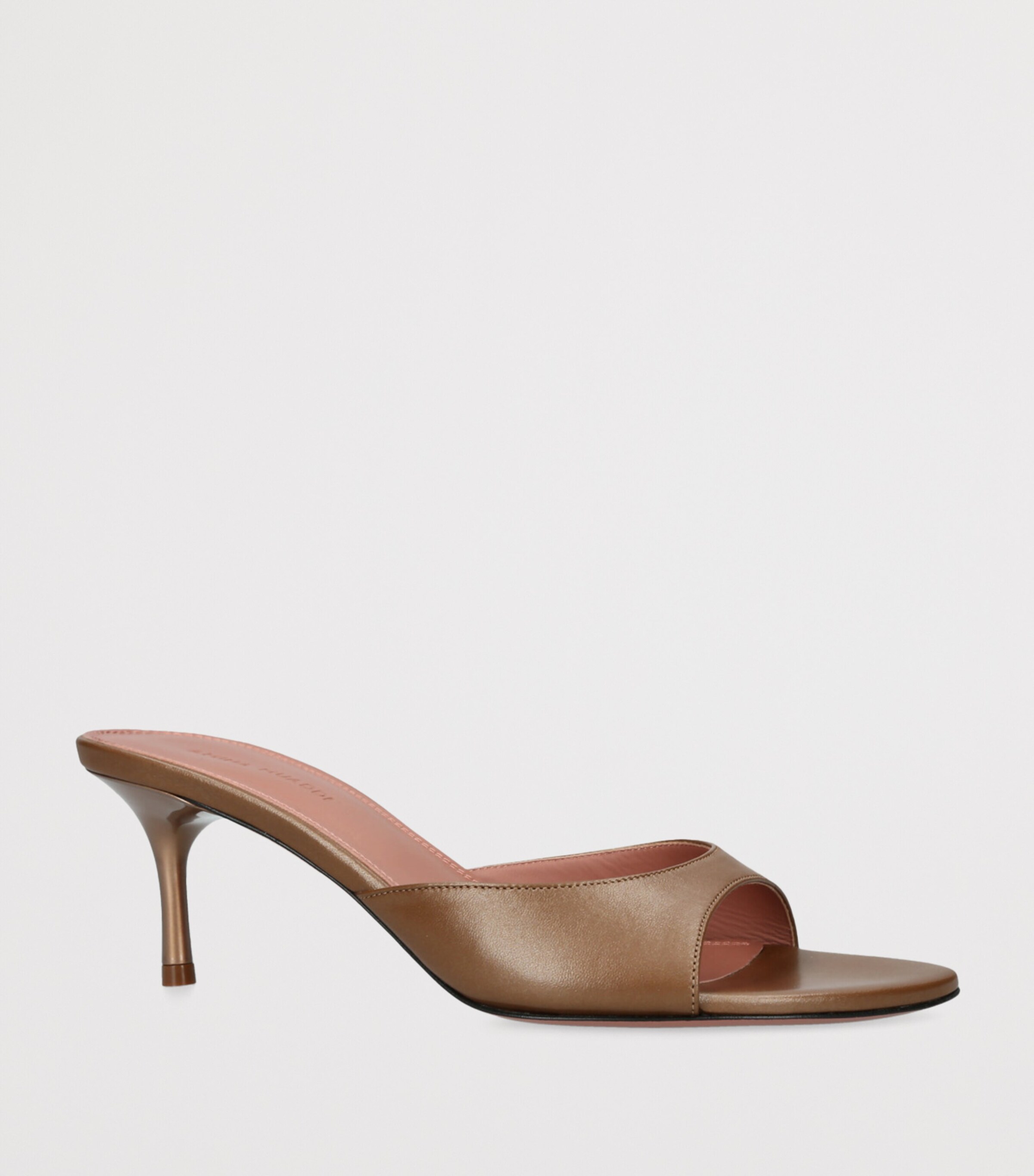 Amina Muaddi Leather Jeanne Heeled Mules 60 Brown/oth Image 3