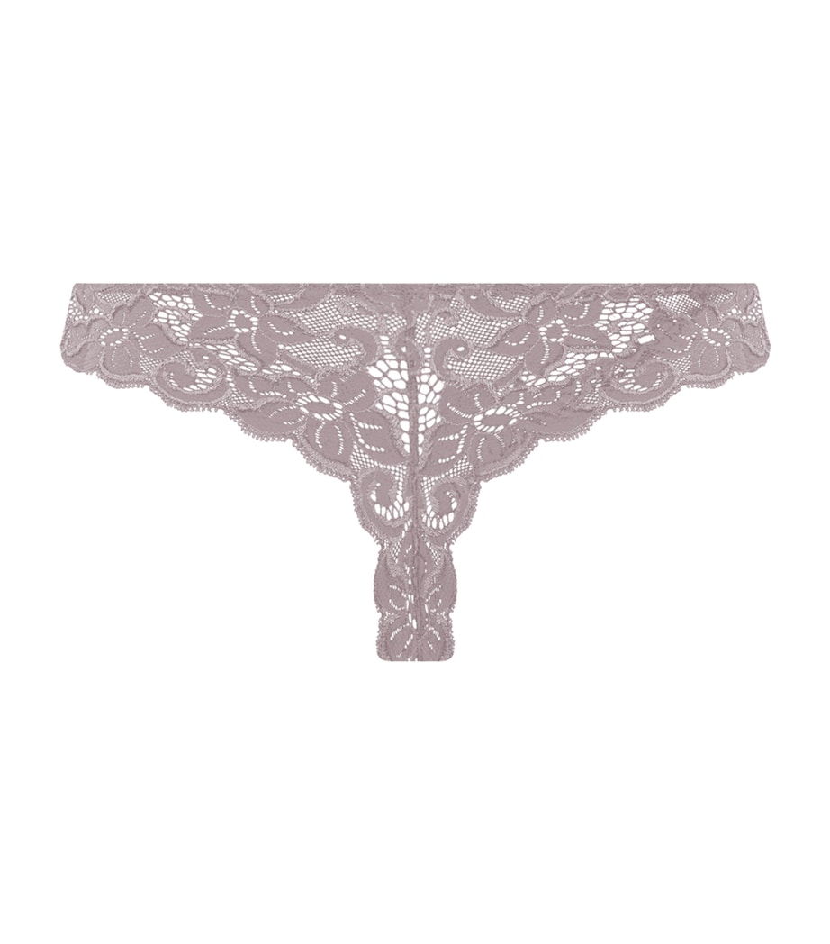 Hanro Womens Lace Moments Thong Stormy Rose Image 3