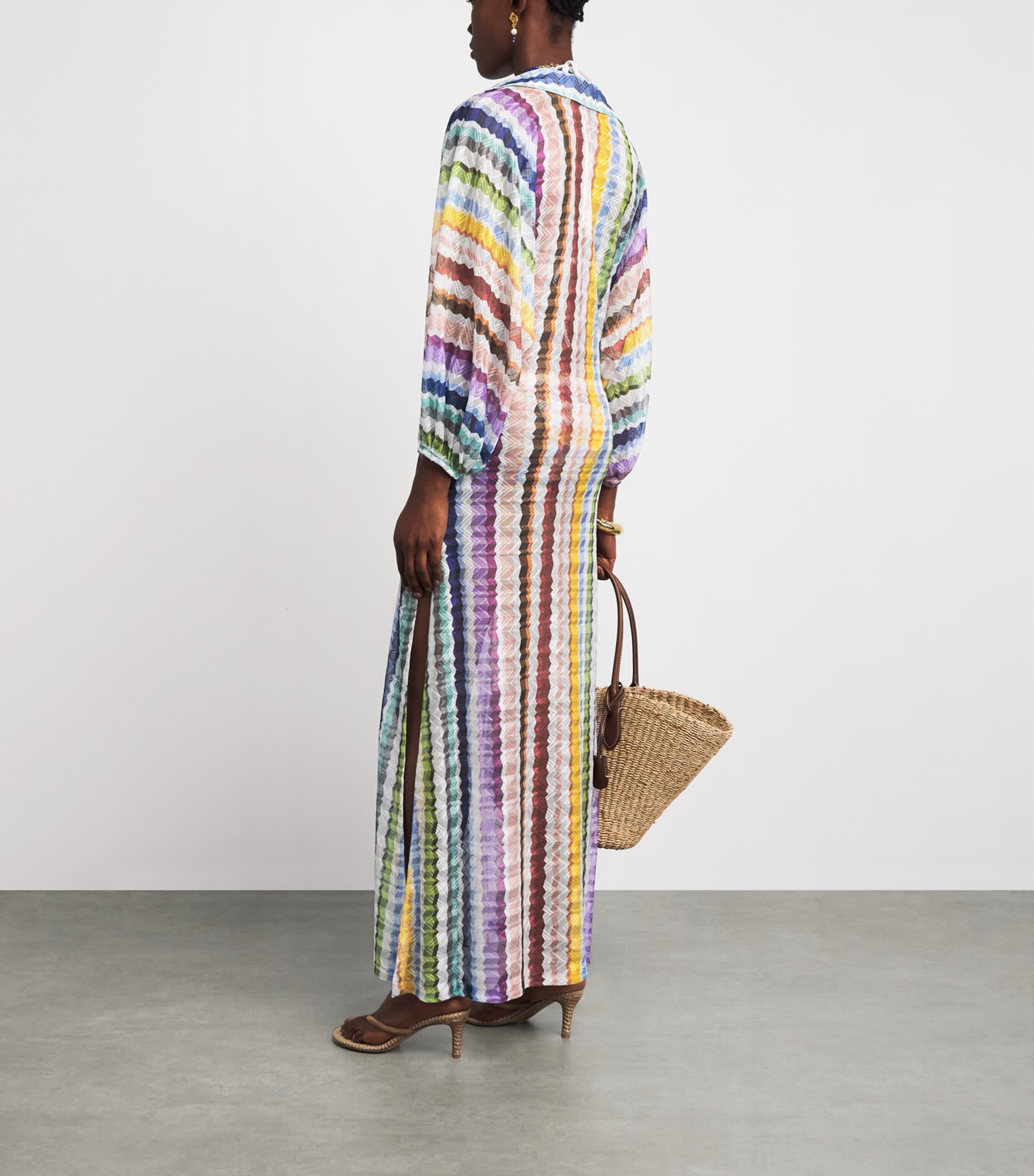 Missoni Womens Zigzag Kaftan Maxi Dress Multicolor Image 4