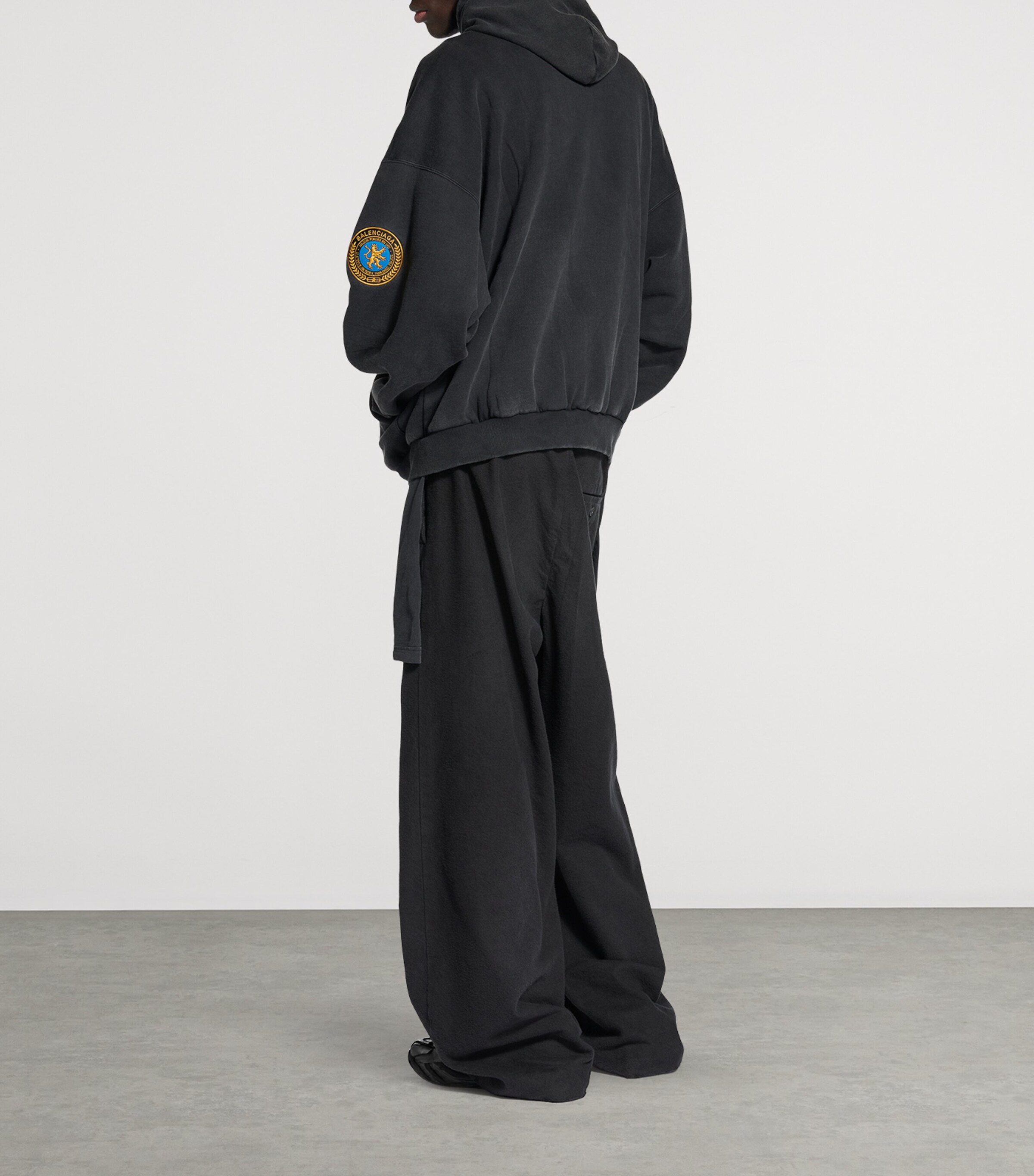 Balenciaga Mens Cotton Uniform Patch Hoodie Image 5
