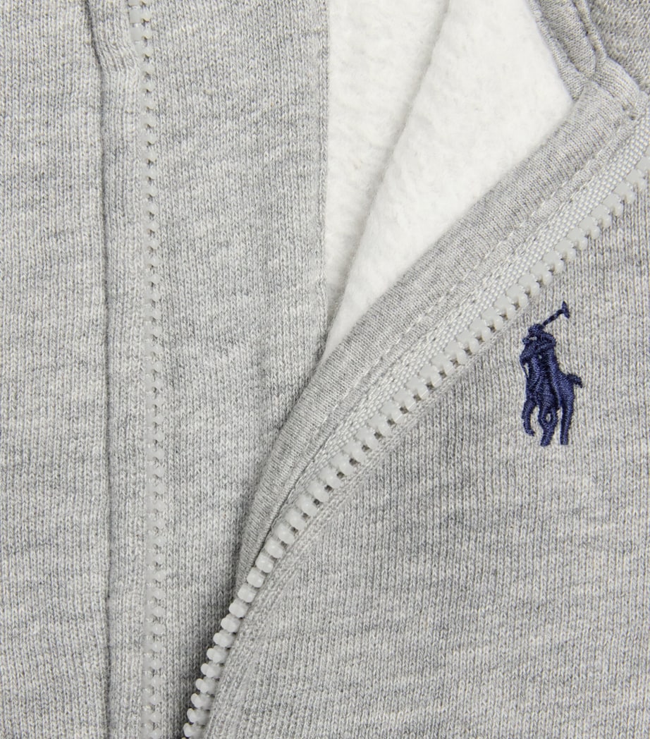 Ralph Lauren Kids Polo Pony Zip-Up Hoodie (3-24 Months) Dark Sport Heather Image 3