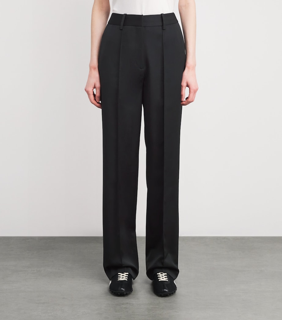Straight Tailored Trousers BLACK Image 3