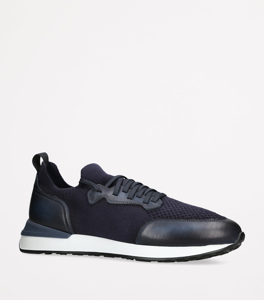 Leather-Trim Grafton Sneakers NAVY Image 3