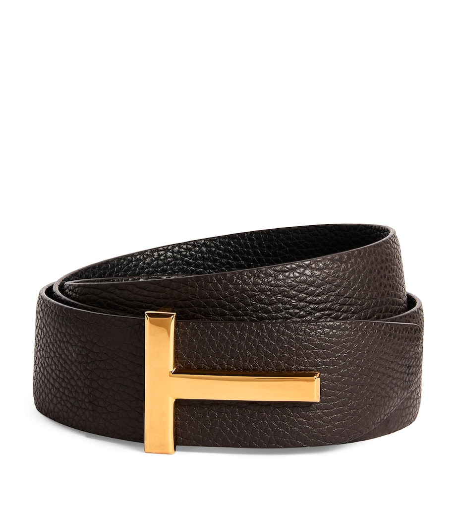 Leather Reversible T Icon Belt 3BN06 Image 1