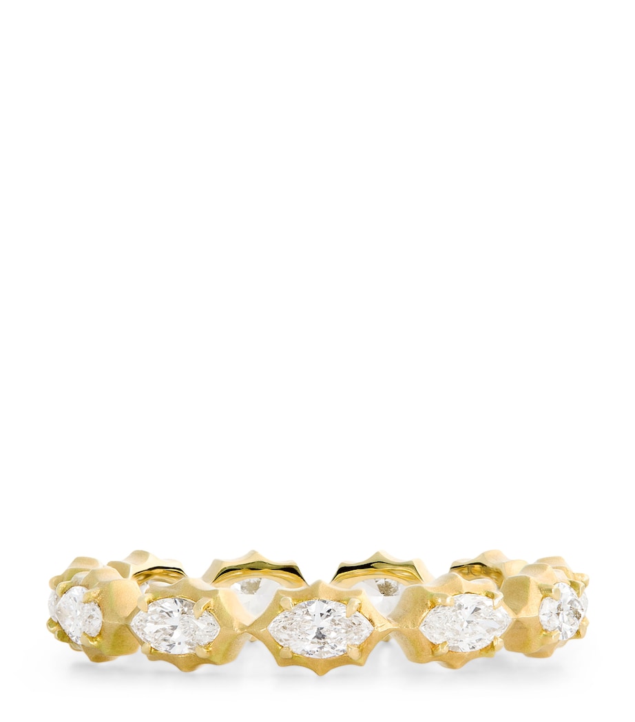 Jade Trau Large Yellow Gold and Diamond Alchemy Maverick Eternity Ring Yellow Gold Image 1