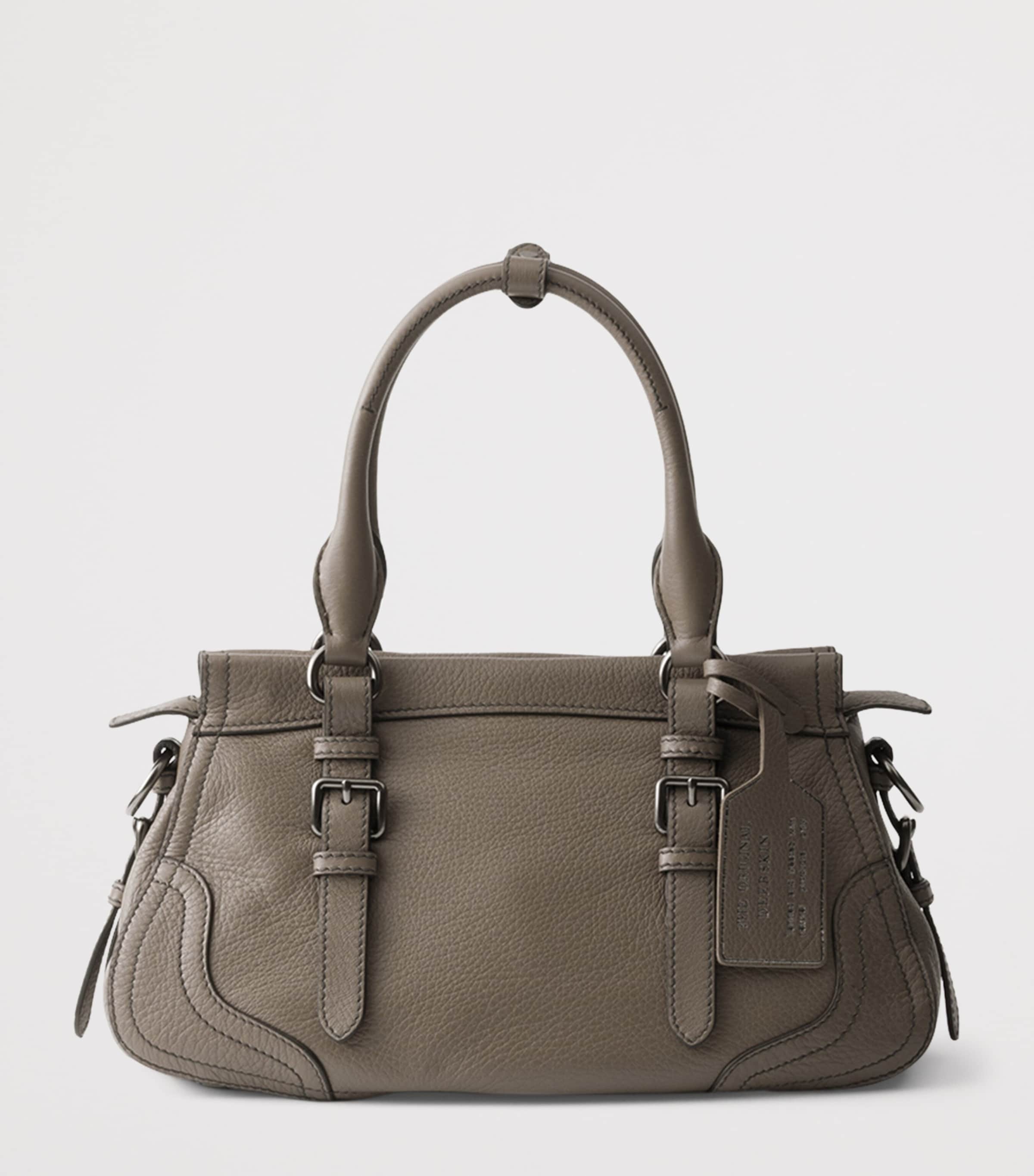 Large Leather Top-Handle Bag F0572 Image 3