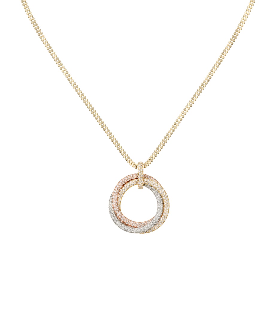 Mixed Gold and Diamond Trinity Necklace MIXED GOLD Image 1