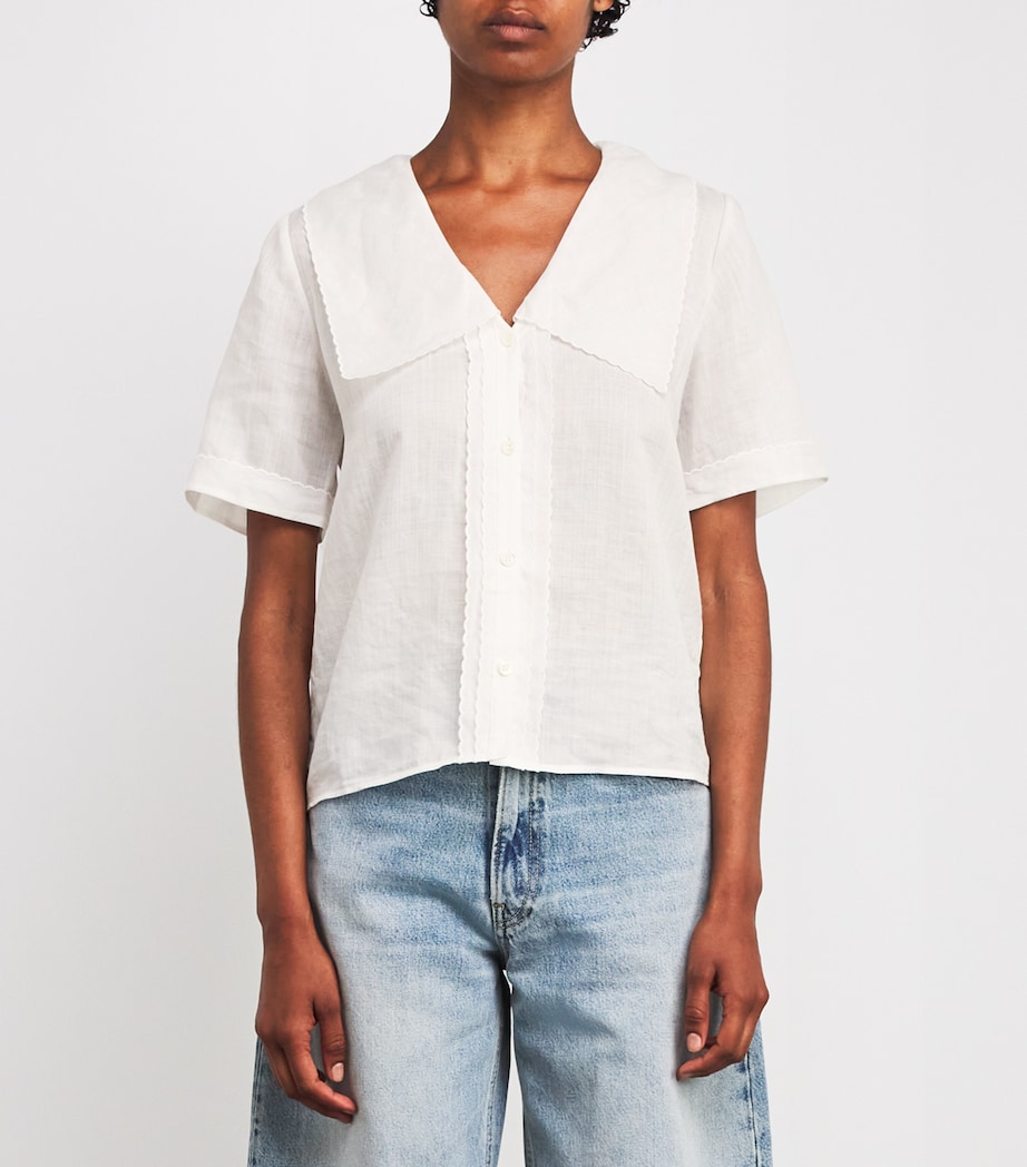 The Scallop Sailor Blouse WHITE Image 3