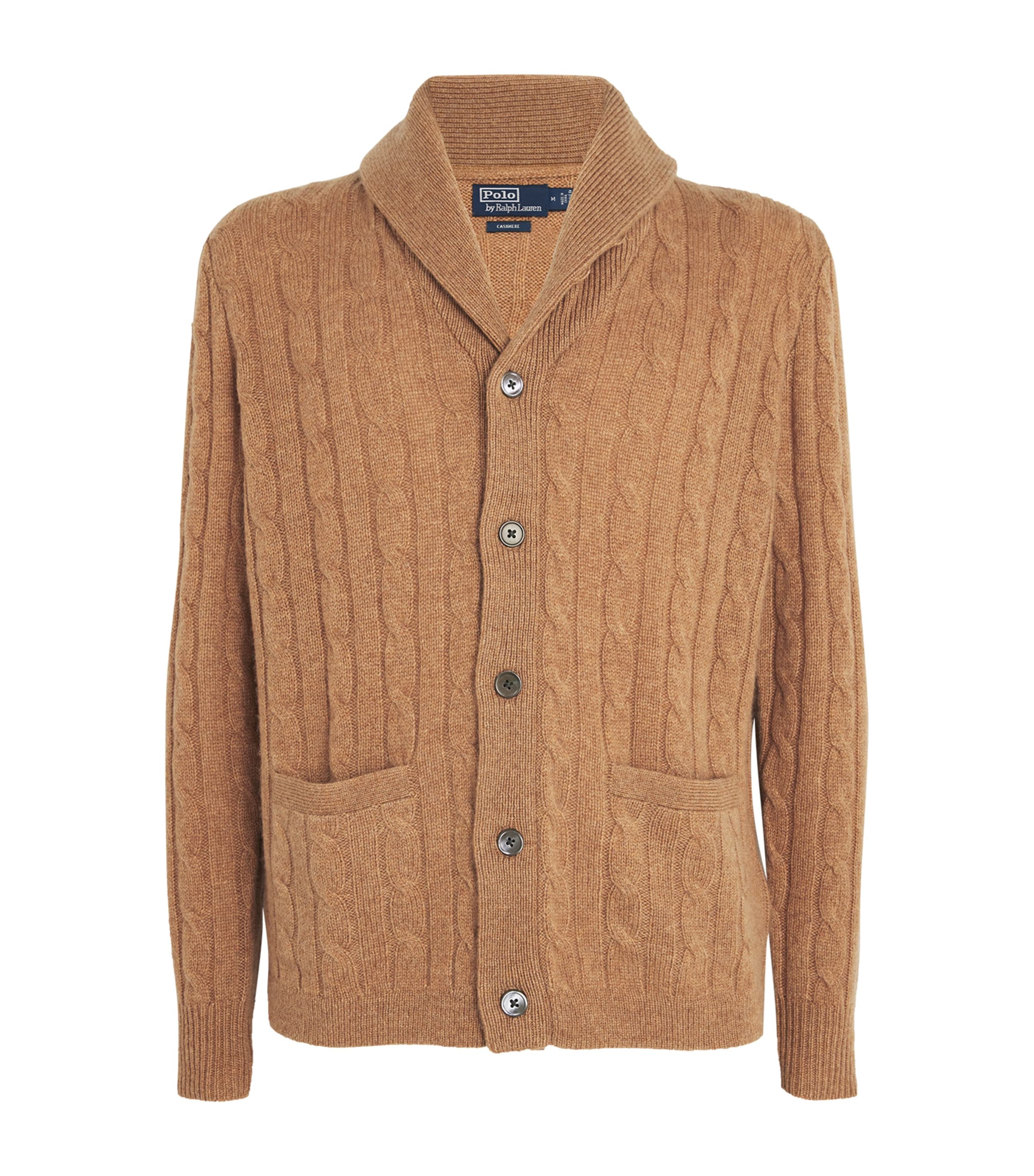 Polo Ralph Lauren Cashmere Shawl Cardigan In Brown