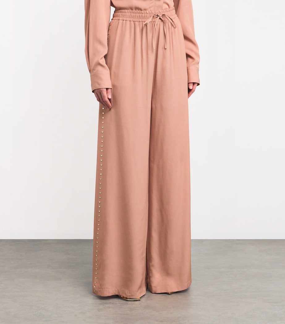 Stella McCartney Womens Rose Collection Embellished Trousers Dusty Rose Image 3