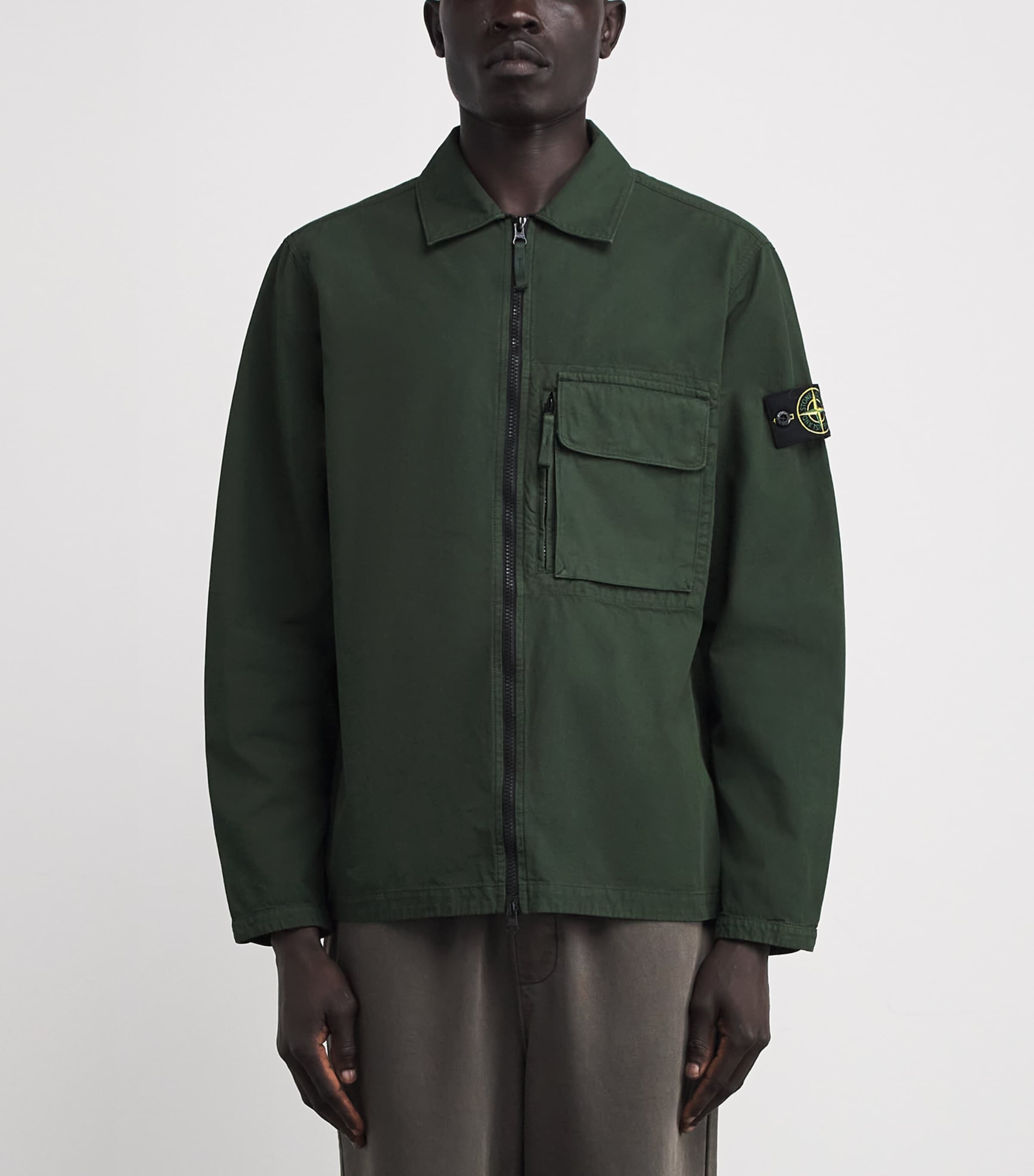 Stone Island Green Canvas Jacket | Harrods US