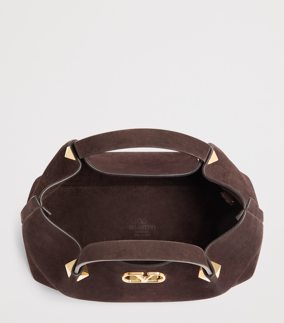 Valentino Garavani Small Suede VLogo Signature Tote Bag Image 5