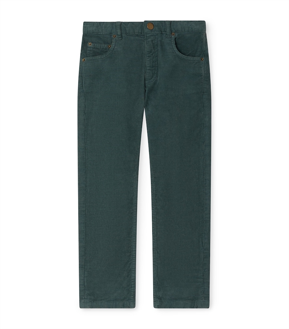 Cotton Corduroy Jagger Jeans (10-14 Years) VERT DE GRIS Image 1