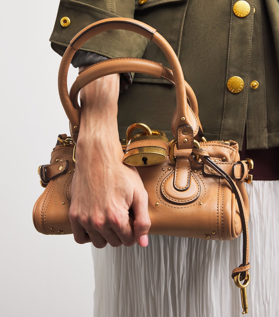 Small Leather Paddington Top-Handle Bag MUSTANG BROWN Image 5