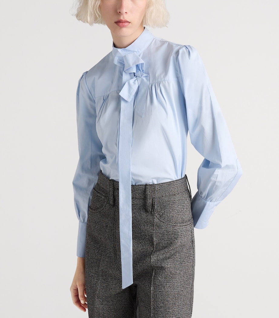 Cotton Poplin Pussybow Shirt F0M10 Image 3
