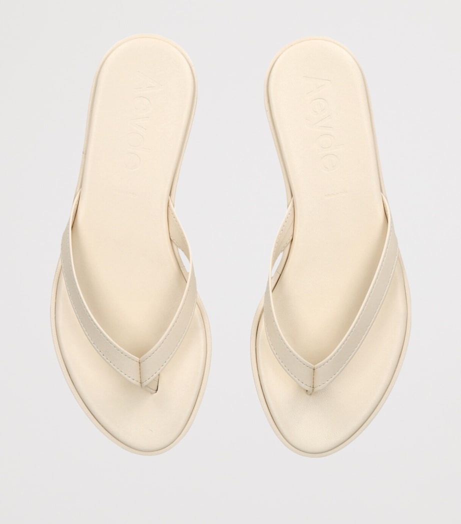 Leather Melody Slides CREAM Image 4