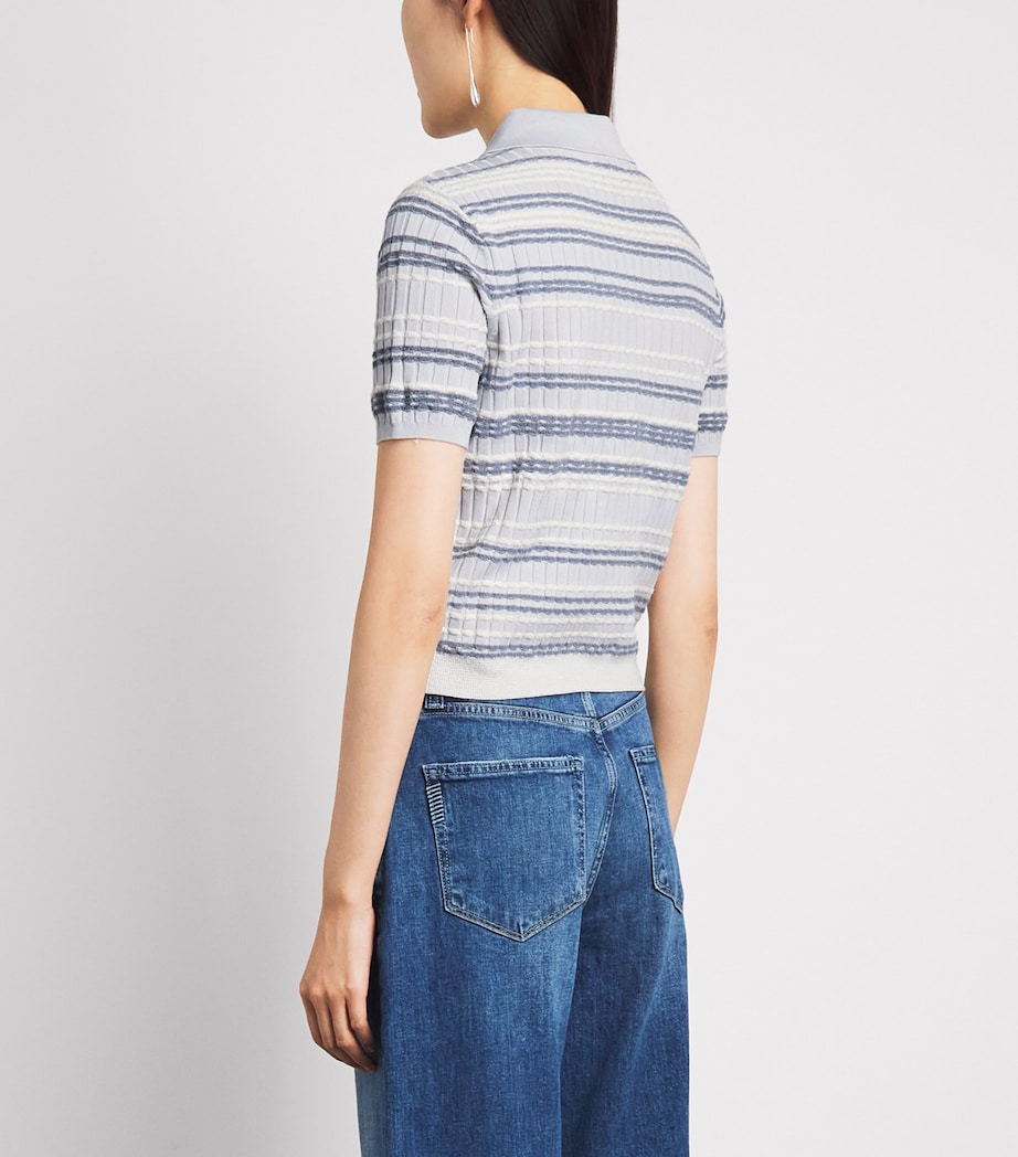 Rag & Bone Womens Cotton-Blend Stripe Karina Cardigan Ltblue Image 5