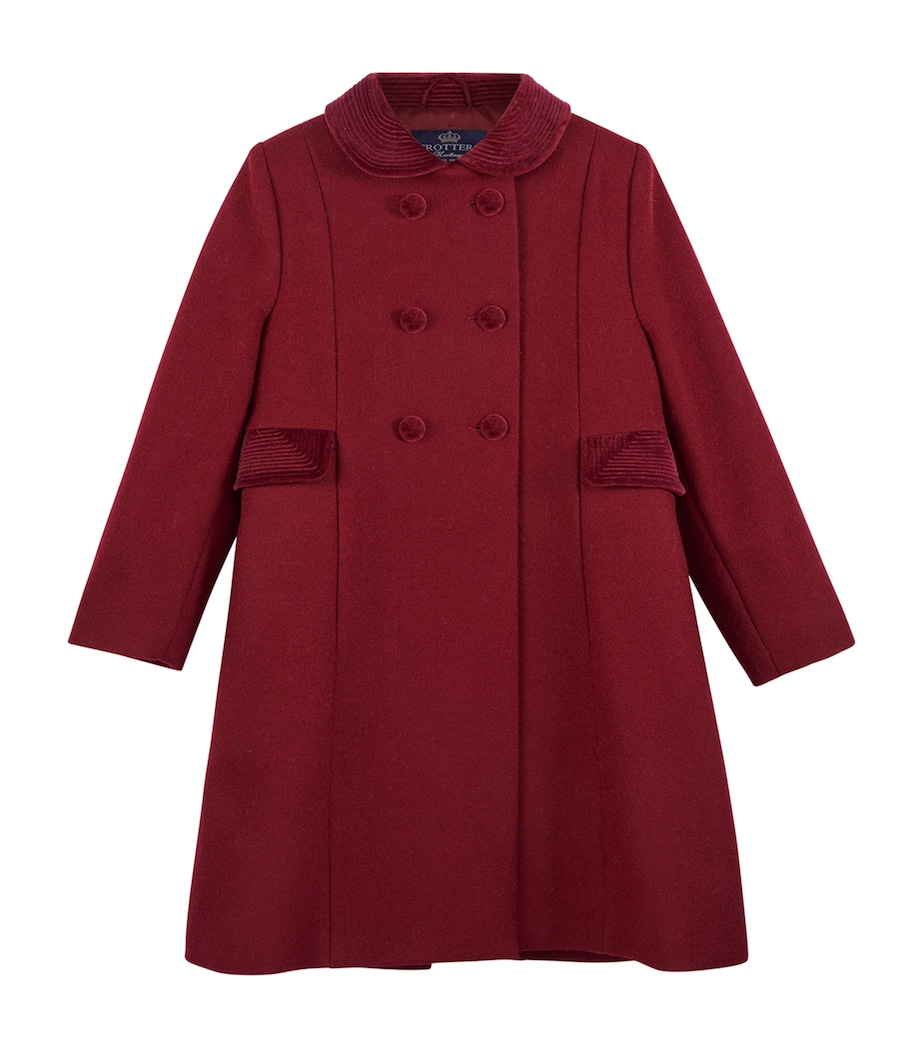 Wool Double-Breasted Coat (2-5 Years) BURGUNDY Image 1