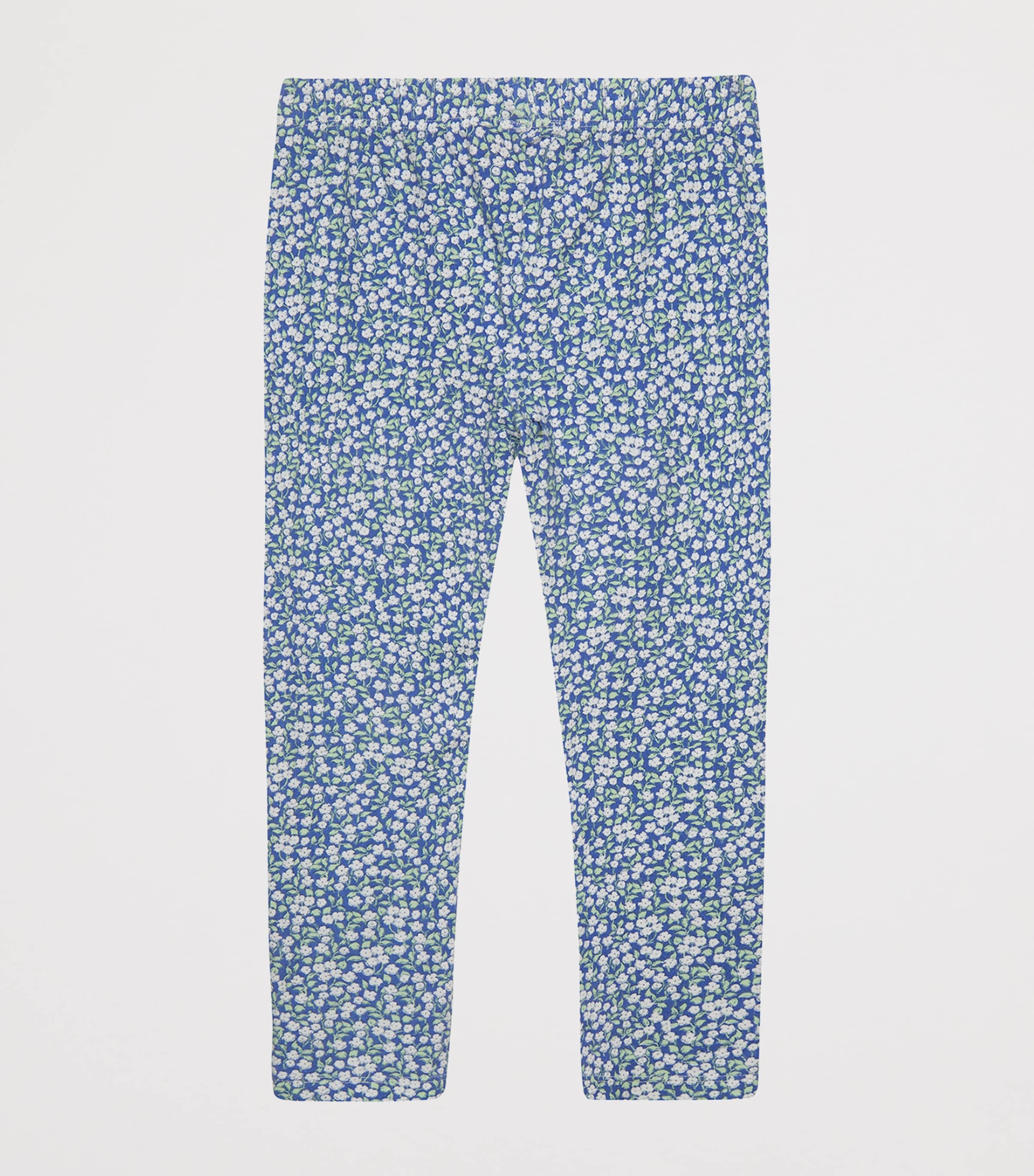 Trotters Stretch-Cotton Liberty Print Leggings (6-11 Years) Blue Floral Ditsy Image 2