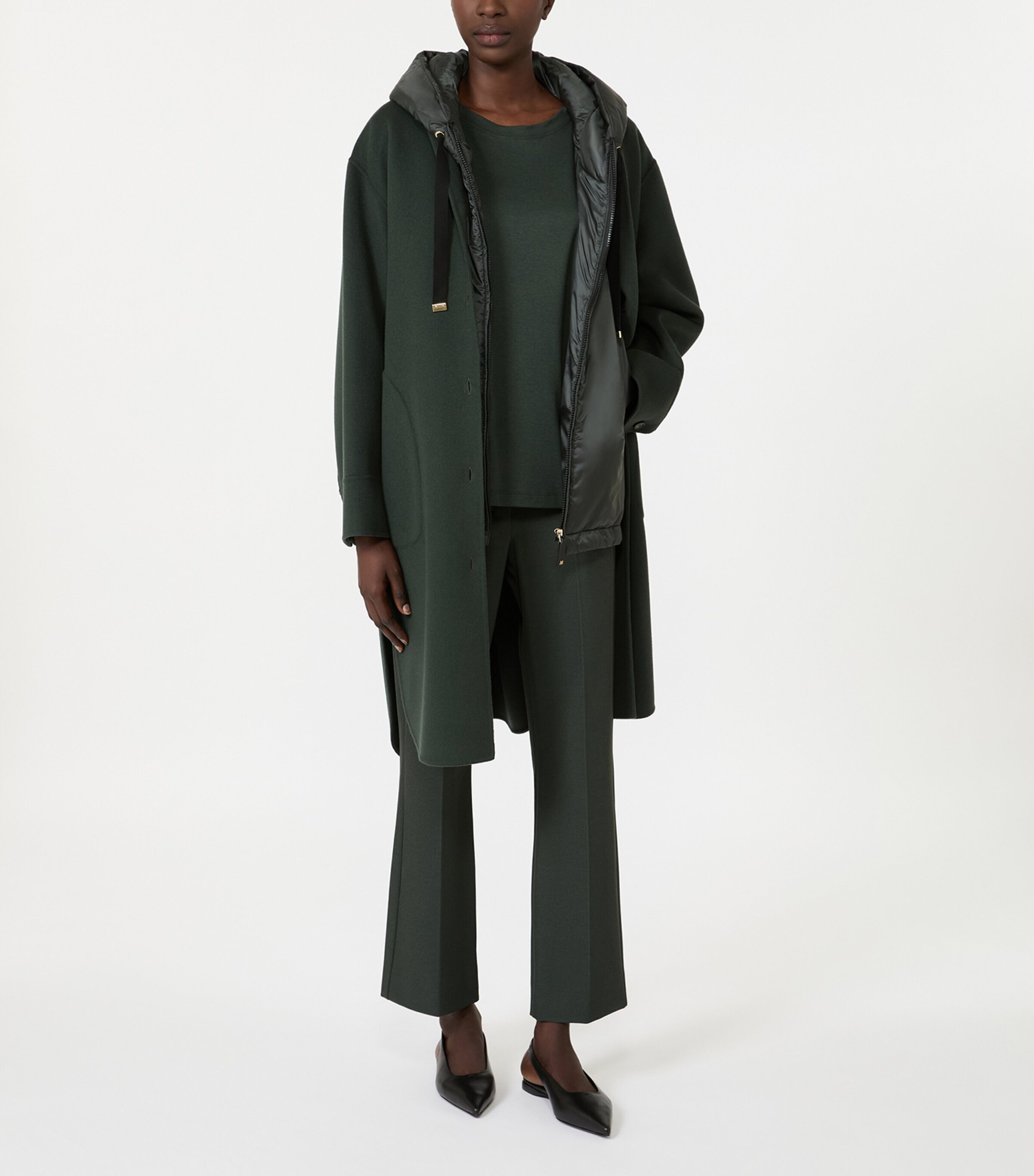 Max Mara Womens Stretch-Cotton T-Shirt Dark Green Image 2