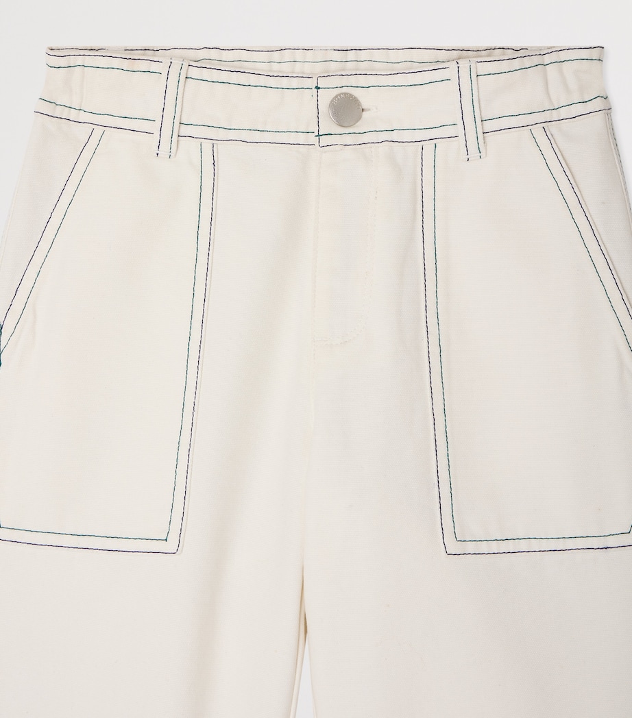 Bonpoint Stretch-Cotton Eldor Trousers (4-8 Years) Ecru Image 3