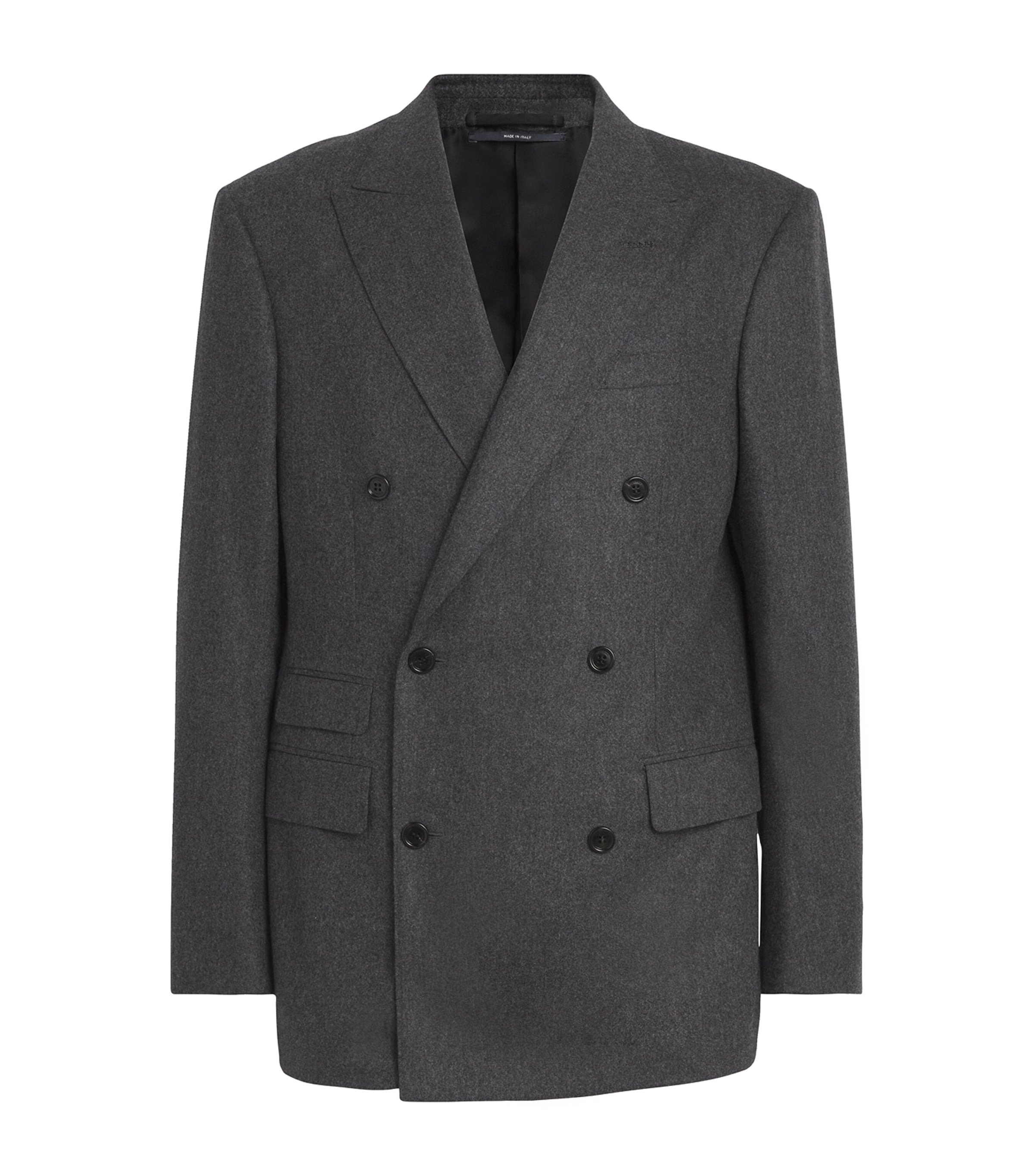 Dunhill Wool-cashmere Double-breasted Blazer In Grey