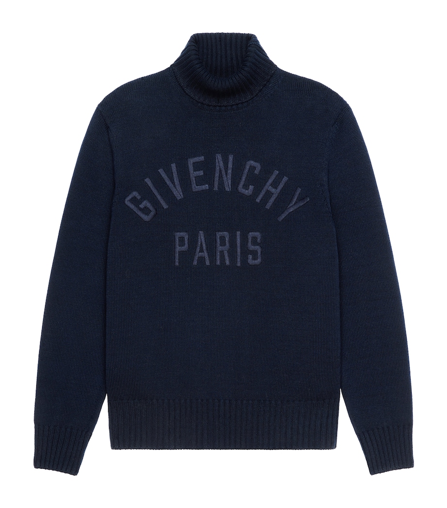 Cotton Logo Roll-Neck Sweater DARK NAVY Image 1