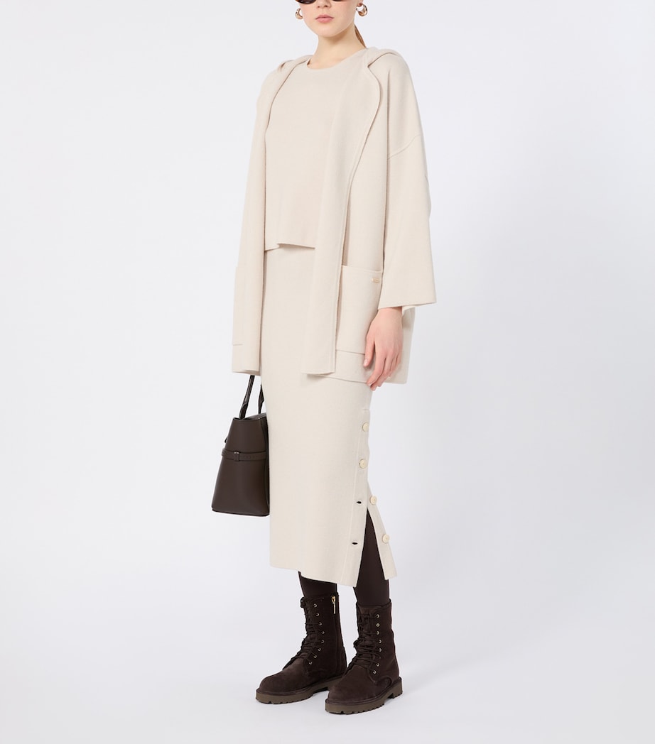 Max Mara Womens Wool-Cashmere Midi Skirt Beige Image 2