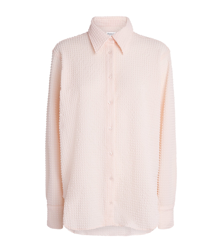 Hunza G Womens Seersucker Resort Shirt Bubblebath Image 1