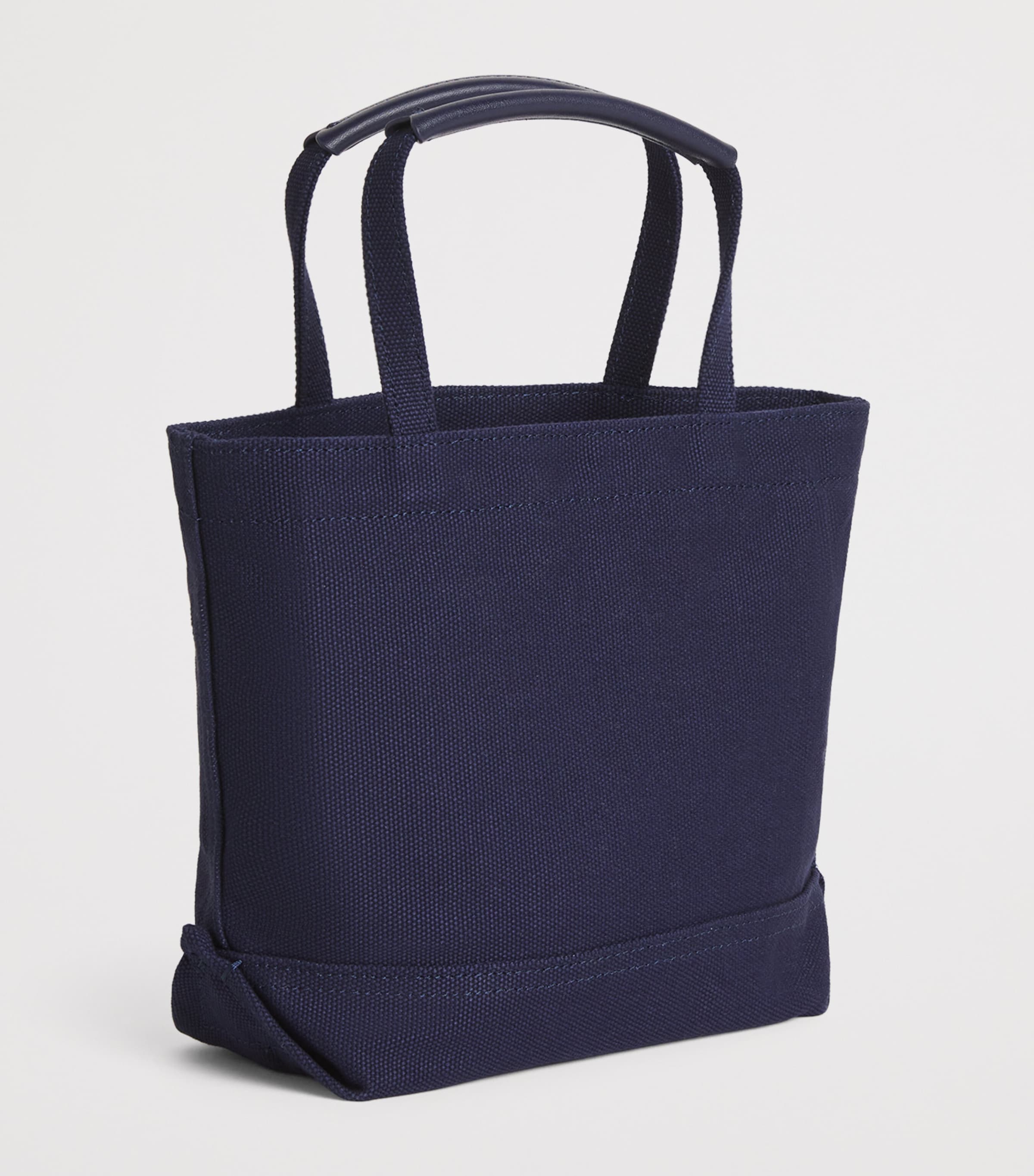 Small Embroidered Logo Tote Bag NAVY Image 3