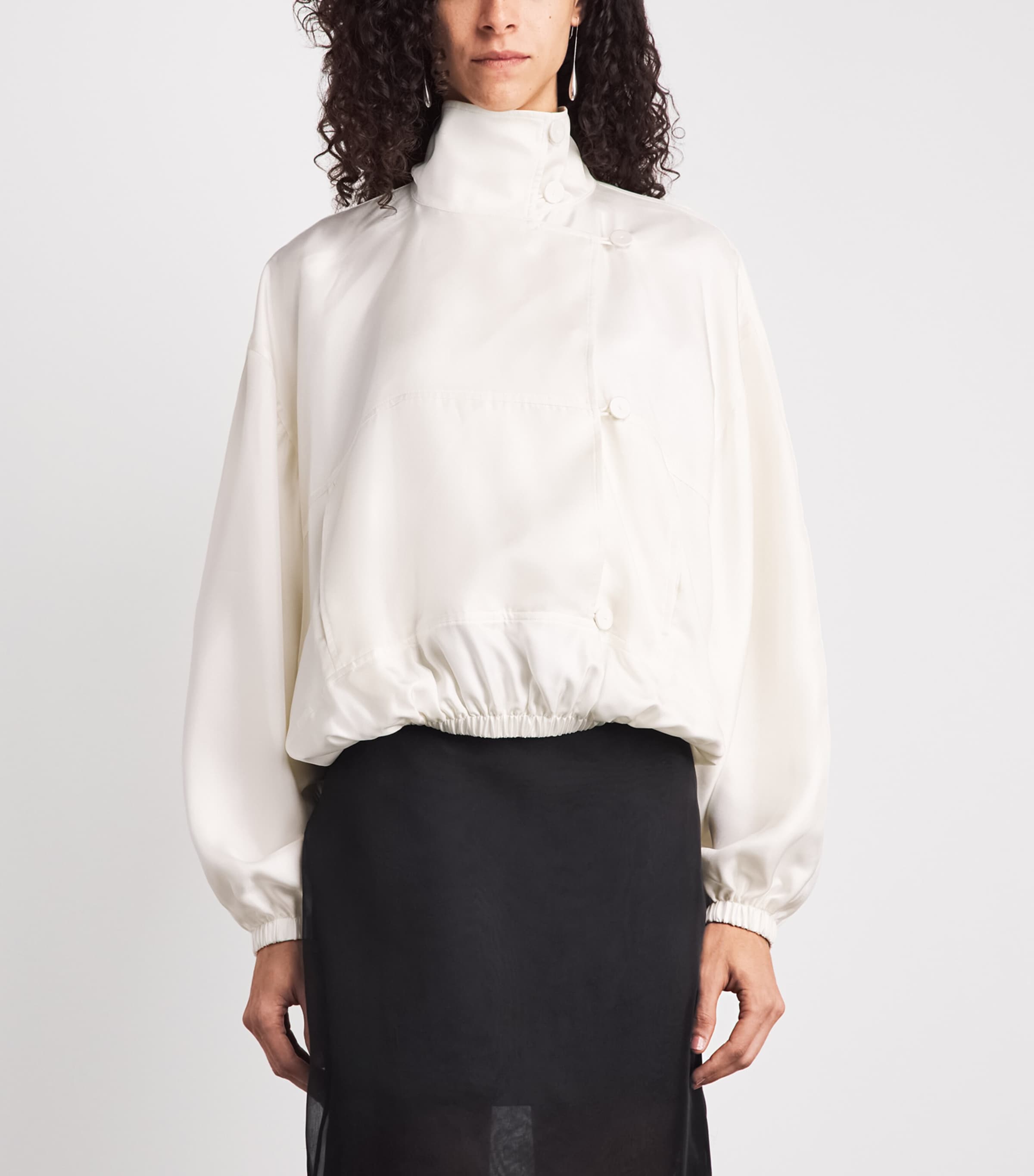 Rohe Silk Blouson Jacket In Neutral