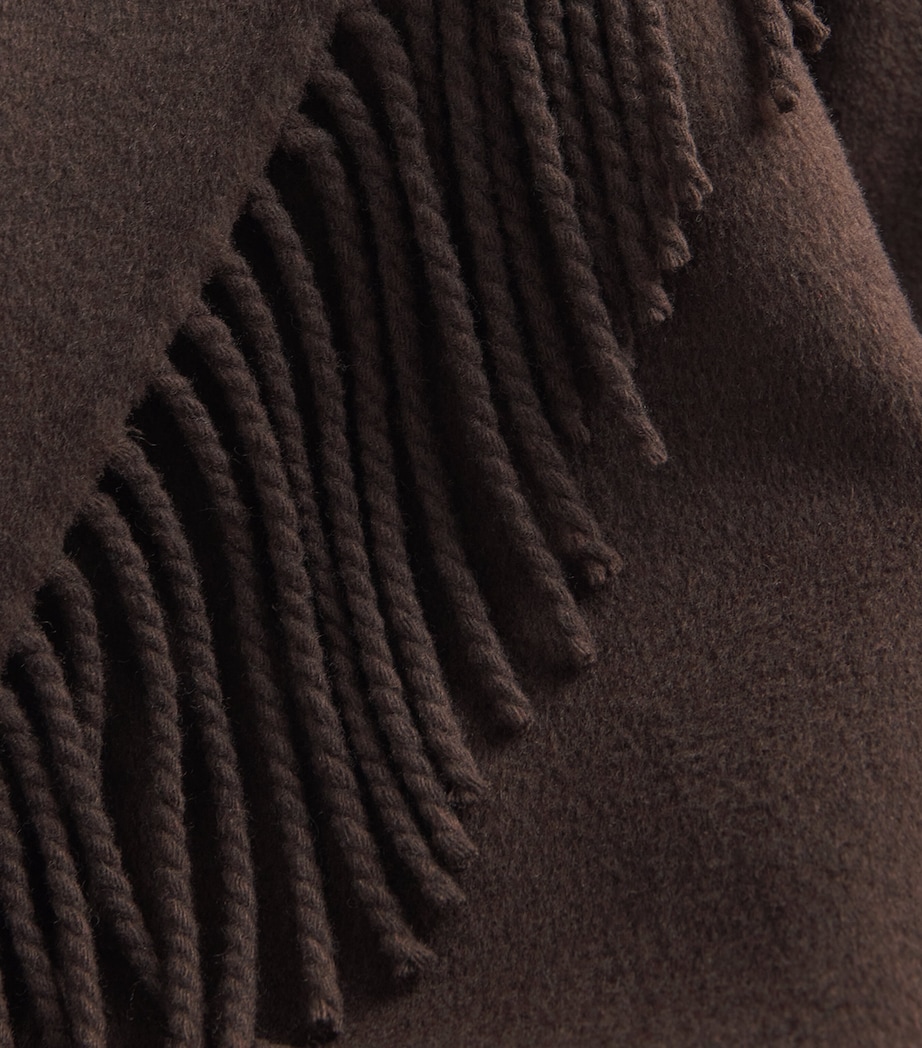 Wool Fringe Carrie Robe Coat CHOCOLATE Image 5