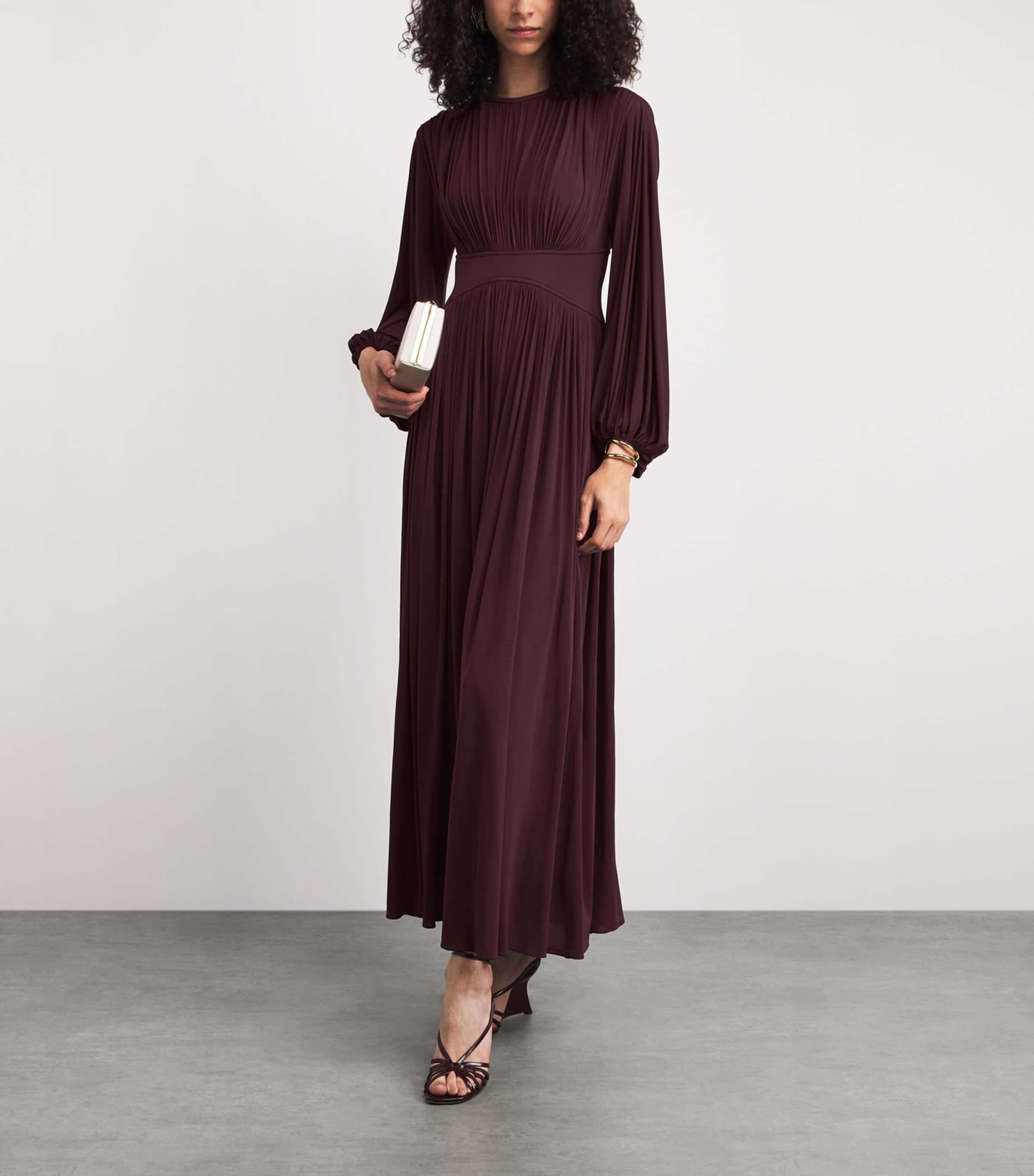 Zimmermann Womens Gathered Luna Maxi Dress Mahogany Image 2