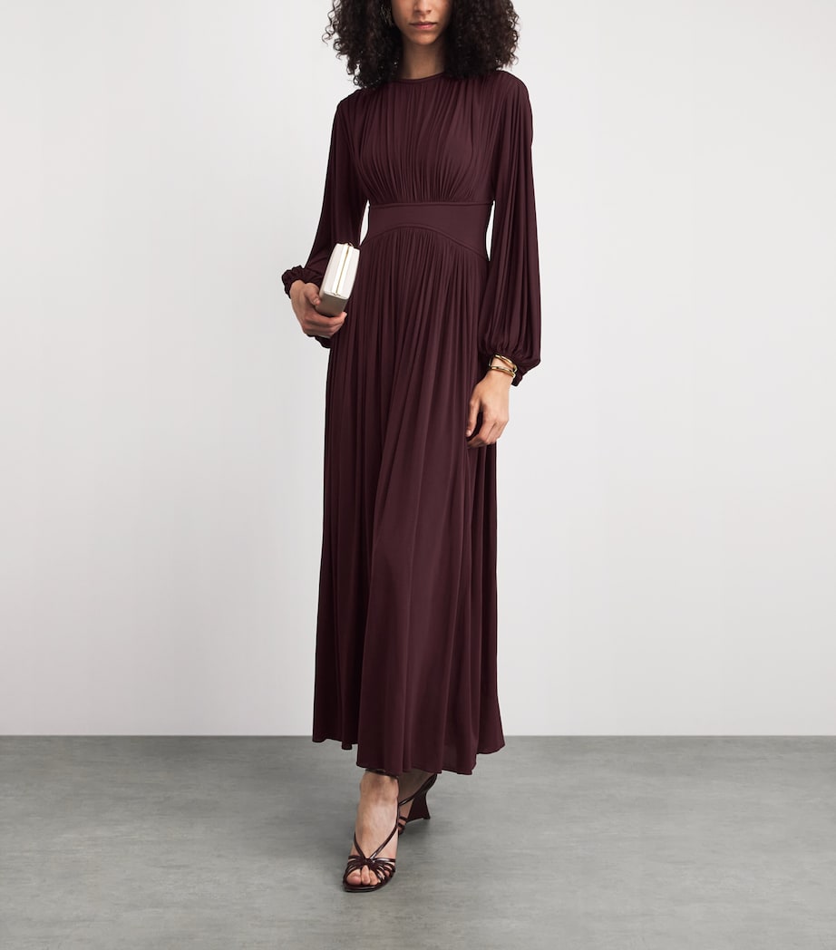 Zimmermann Womens Gathered Luna Maxi Dress Mahogany Image 2