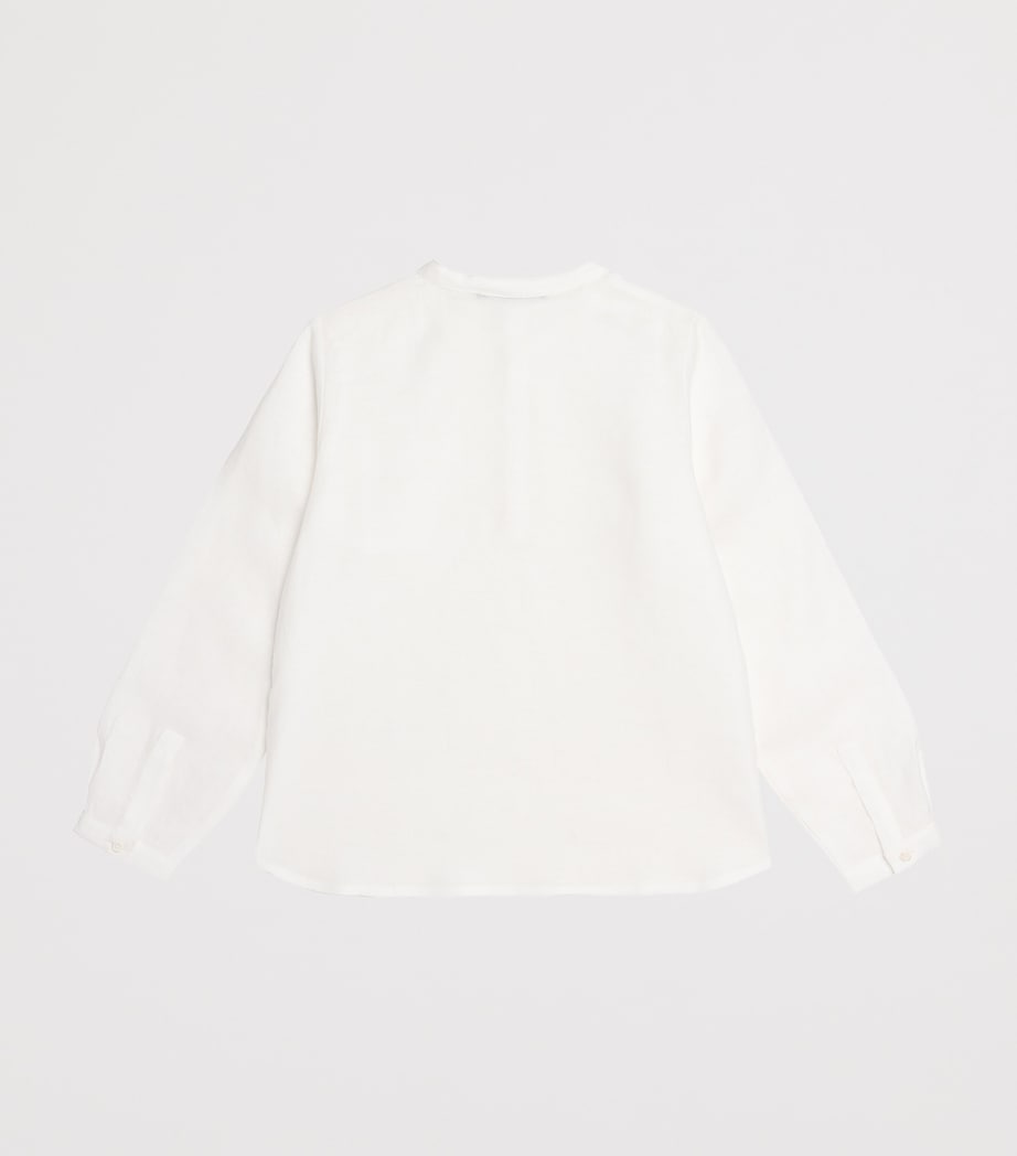 Linen Collarless Shirt (10-12 Years) BLANC LAIT Image 2