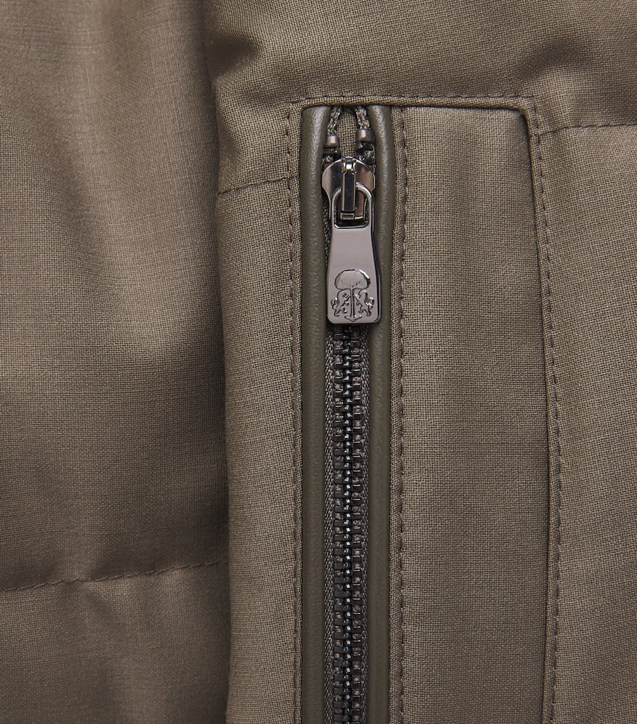 Corneliani Mens Down Virgin Wool Puffer Jacket Green Coloured Image 6