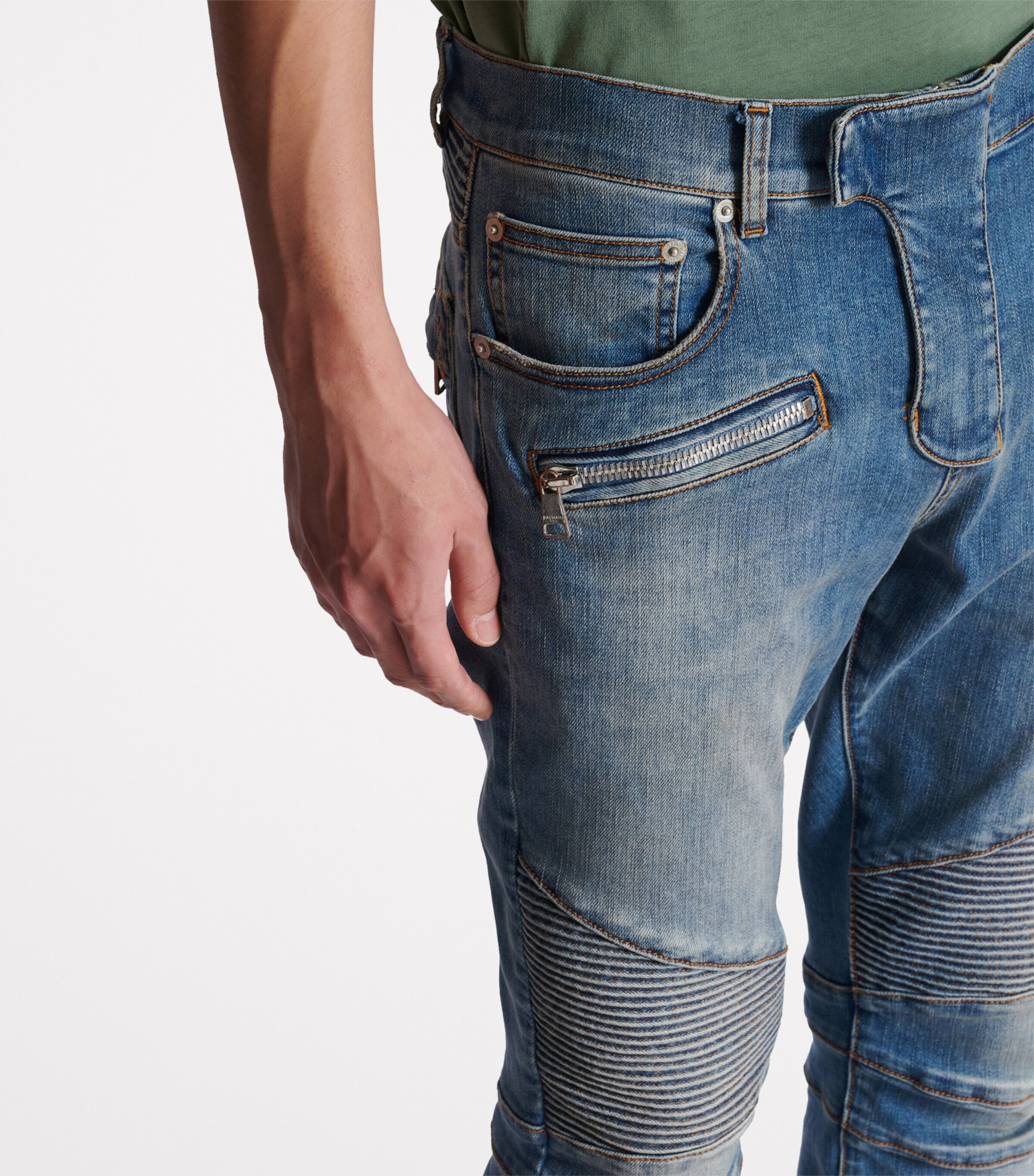 Slim Biker Jeans 6FF BLEU JEAN Image 4