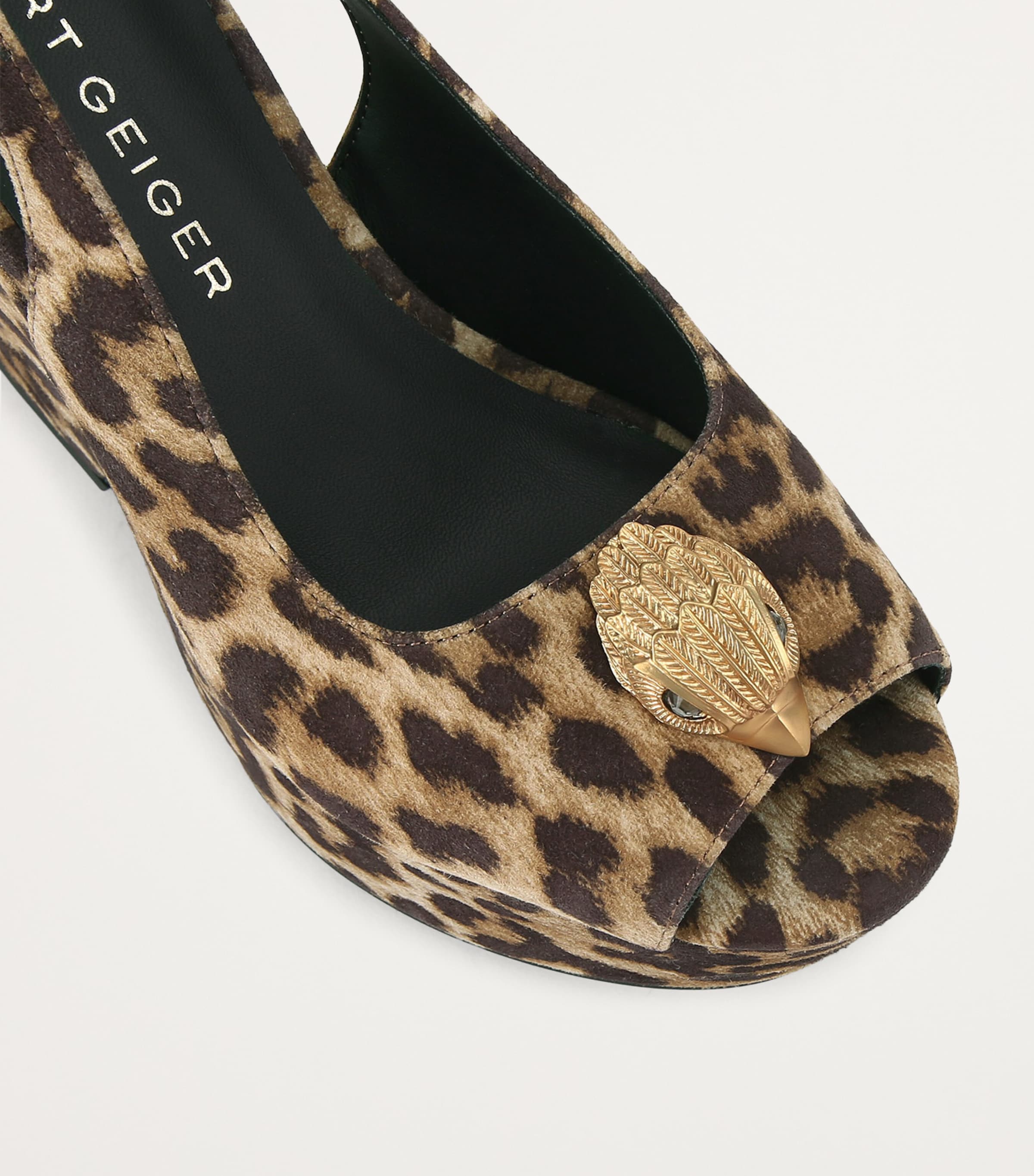 Kurt Geiger London Leopard Print Belgravia Slingback Platform Heels Brown/oth Image 3