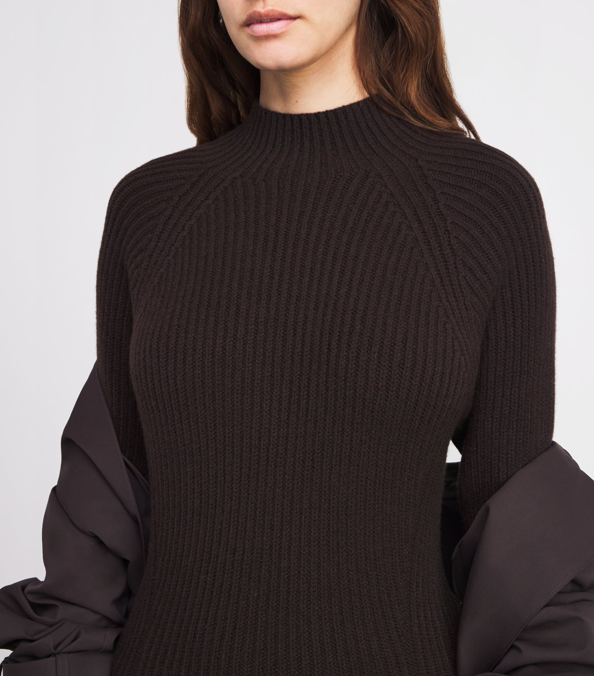 Cashmere-Blend Ribbed Midi Knitted Dress SB7290 MOLASSES Image 6