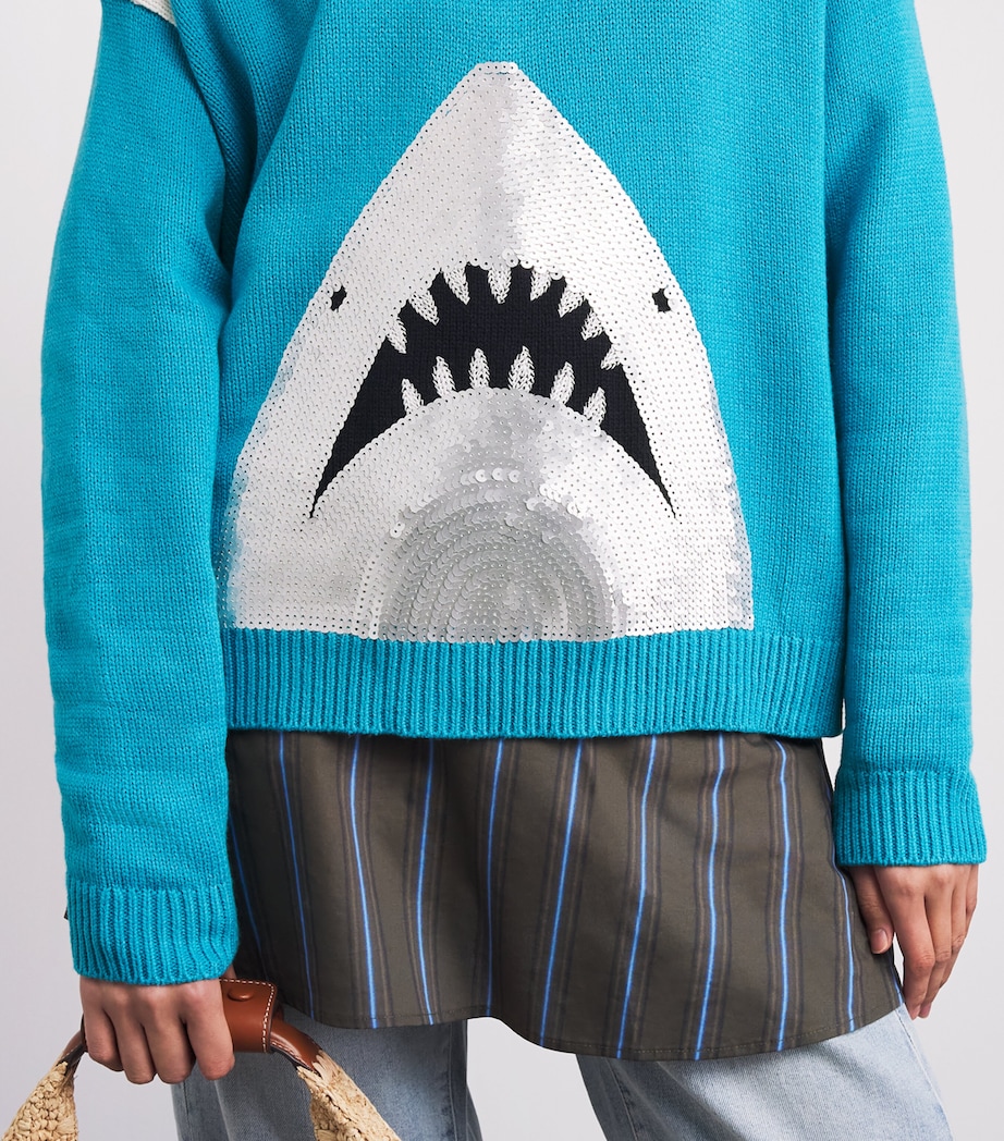 STAUD Womens Cotton-Blend Shark Reya Sweater Grwt Great White Image 3