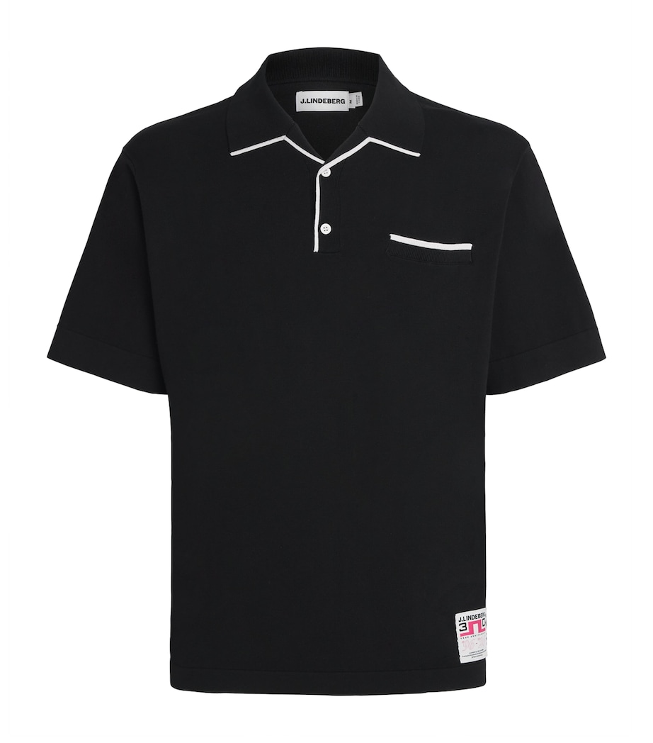 J Lindeberg Mens 30Y Jesper Retro Polo Shirt Black Image 1
